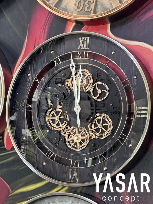 Wheellora Metal Çarklı Duvar Saati 60 Cm