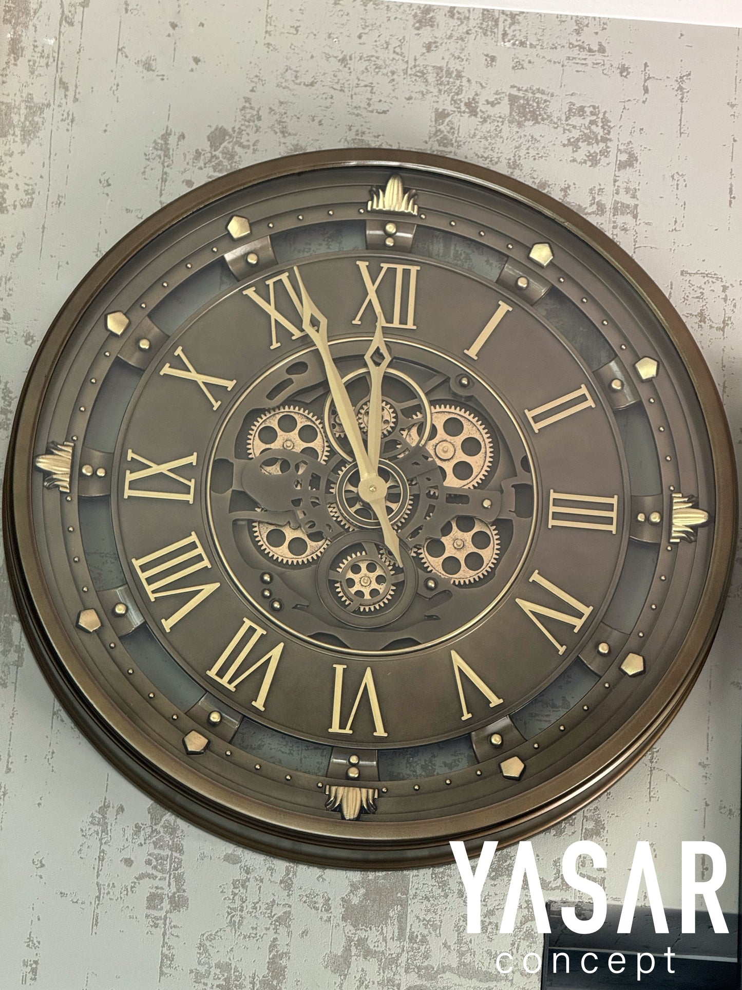 Tickvenor Metal Çarklı Duvar Saati 66 Cm