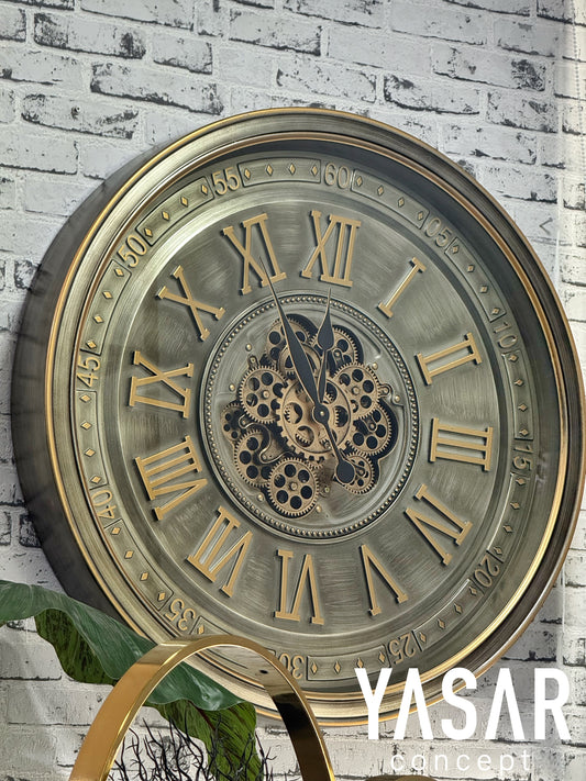 Tickor Metal Çarklı Duvar Saati 80 Cm