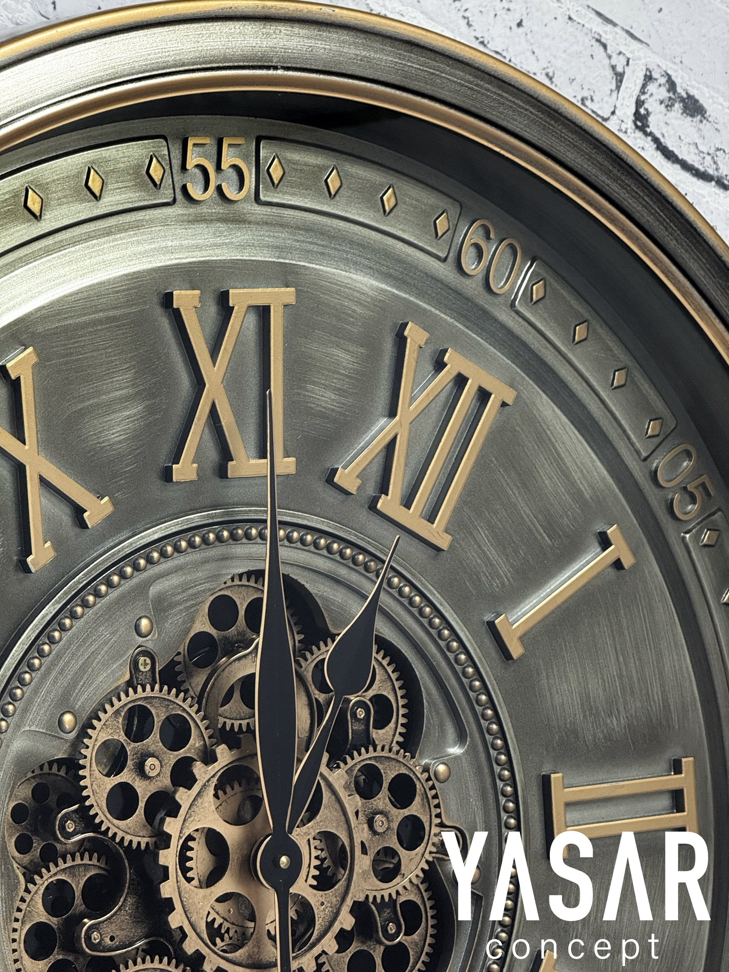 Tickor Metal Çarklı Duvar Saati 80 Cm
