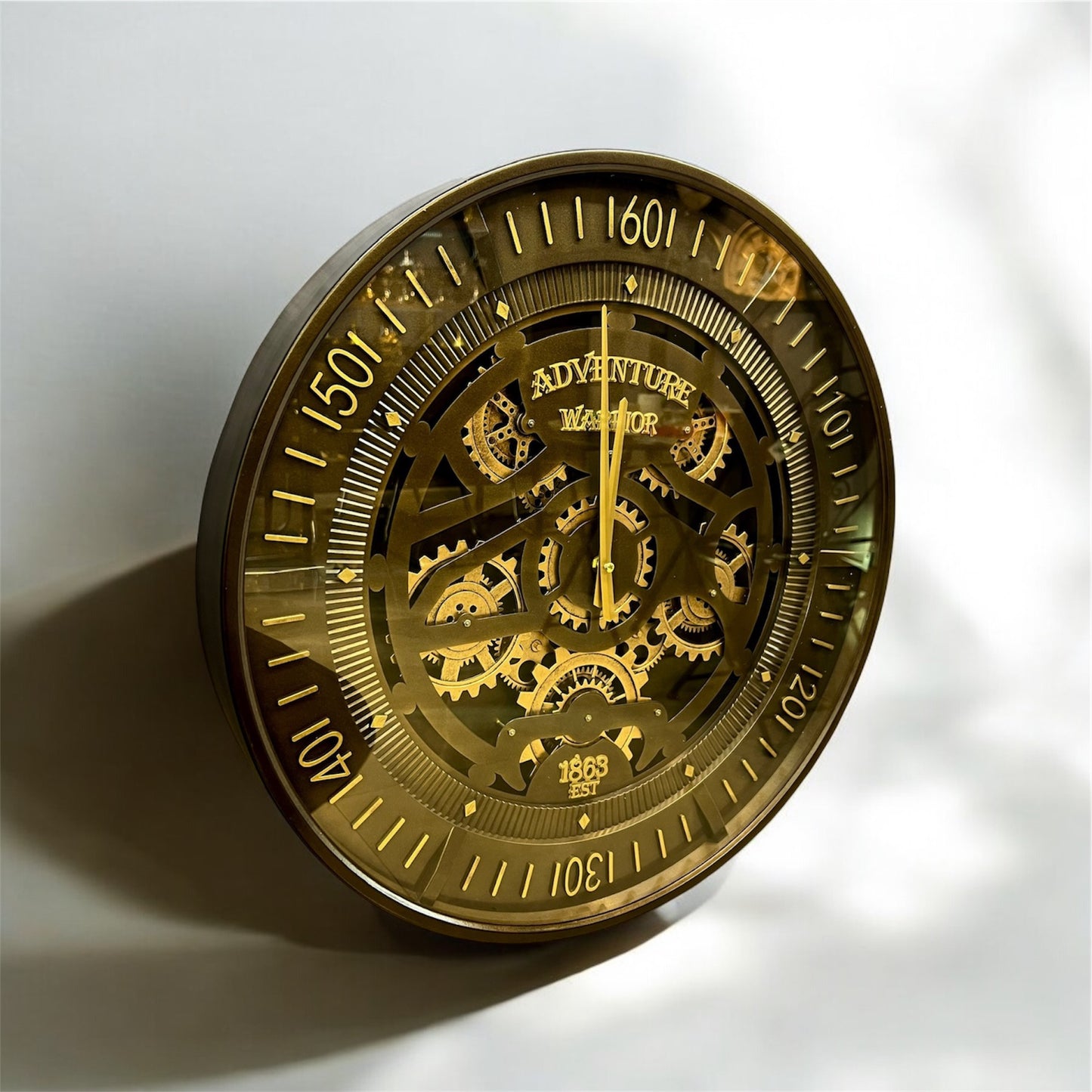 Adventure Metal Çarklı Duvar Saati Eskitme 60 Cm