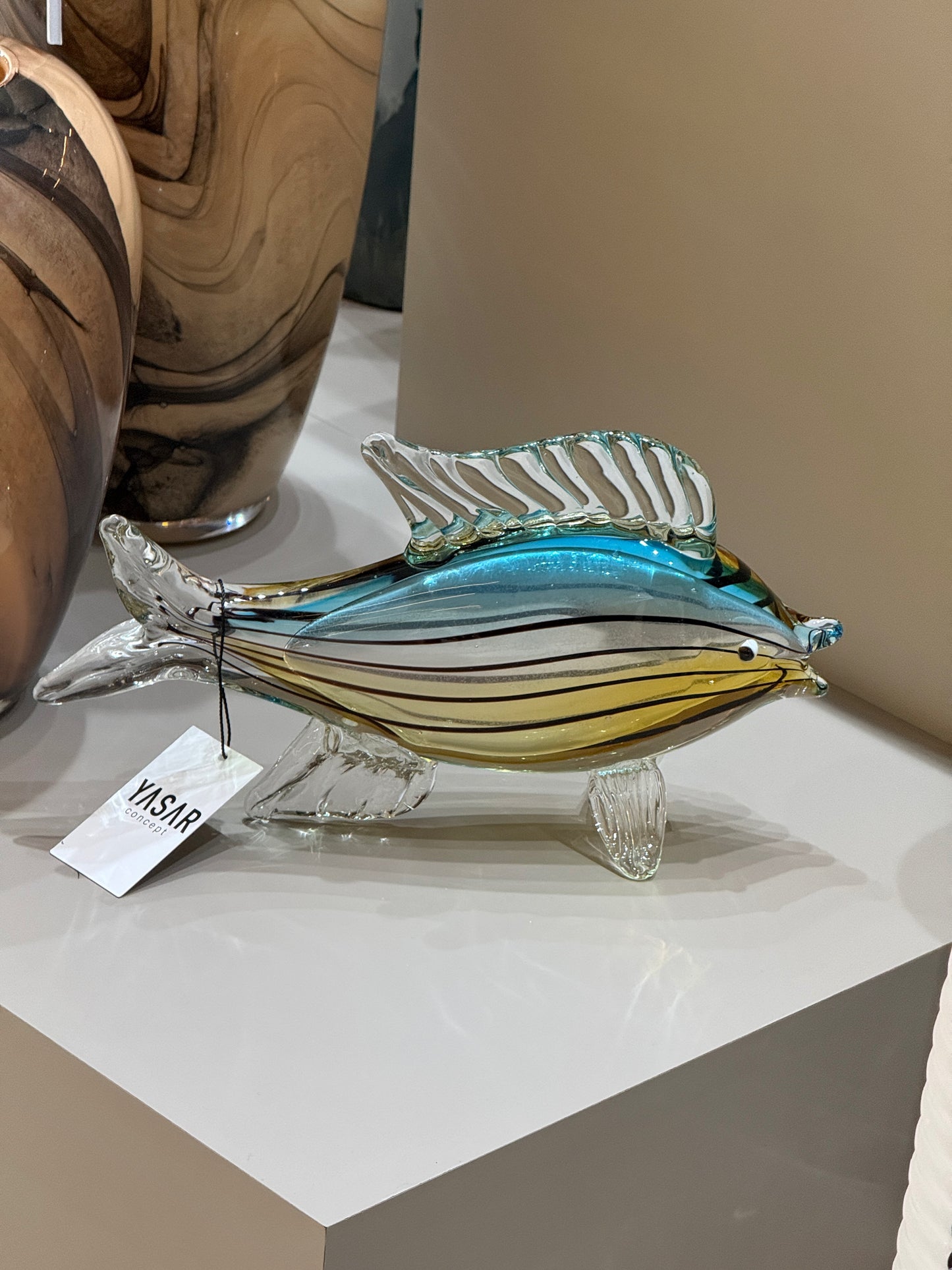 Piscis Dekoratif Cam Balık Obje 16x28 Cm