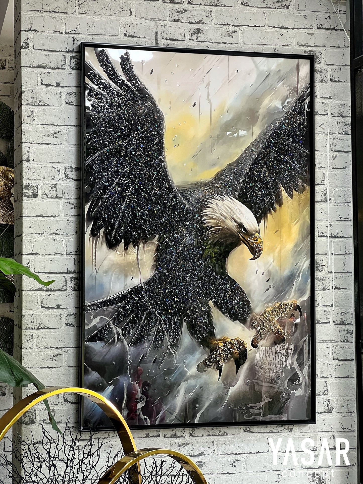 Skyvenor Kartal Kristal Epoksi Taşlı Reçine Tablo