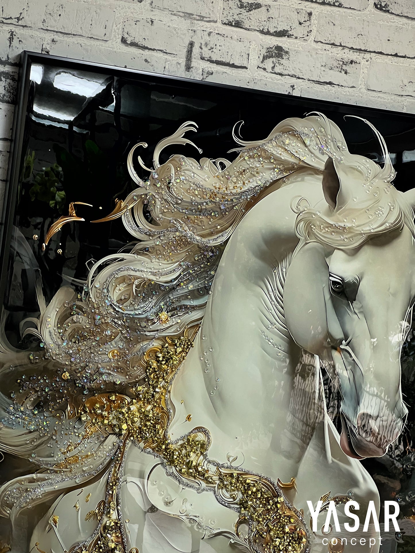 Equessence Atlı Kristal Epoksi Taşlı Reçine Tablo