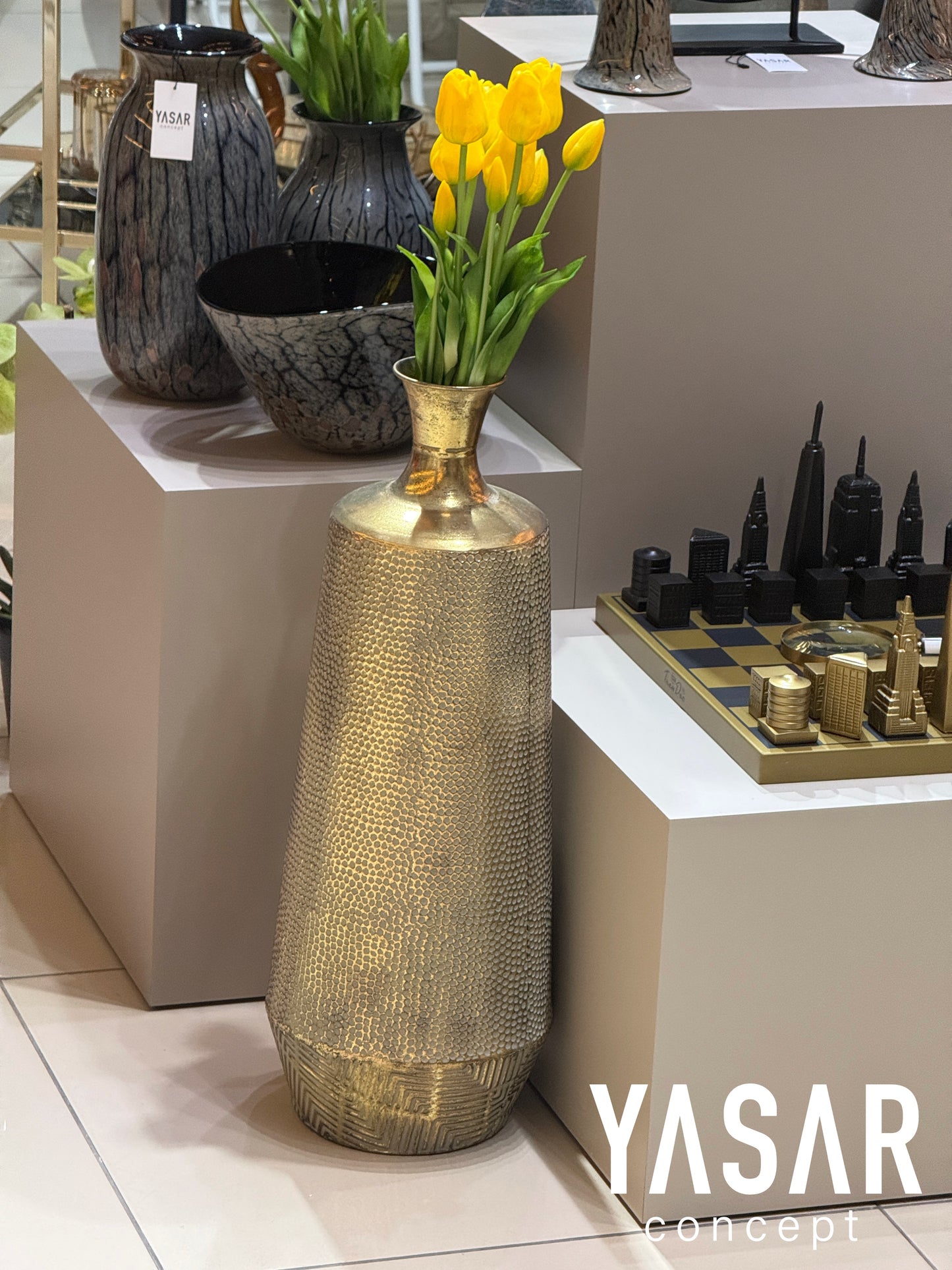 Allegory Metal Yer Vazosu 24x66 Cm