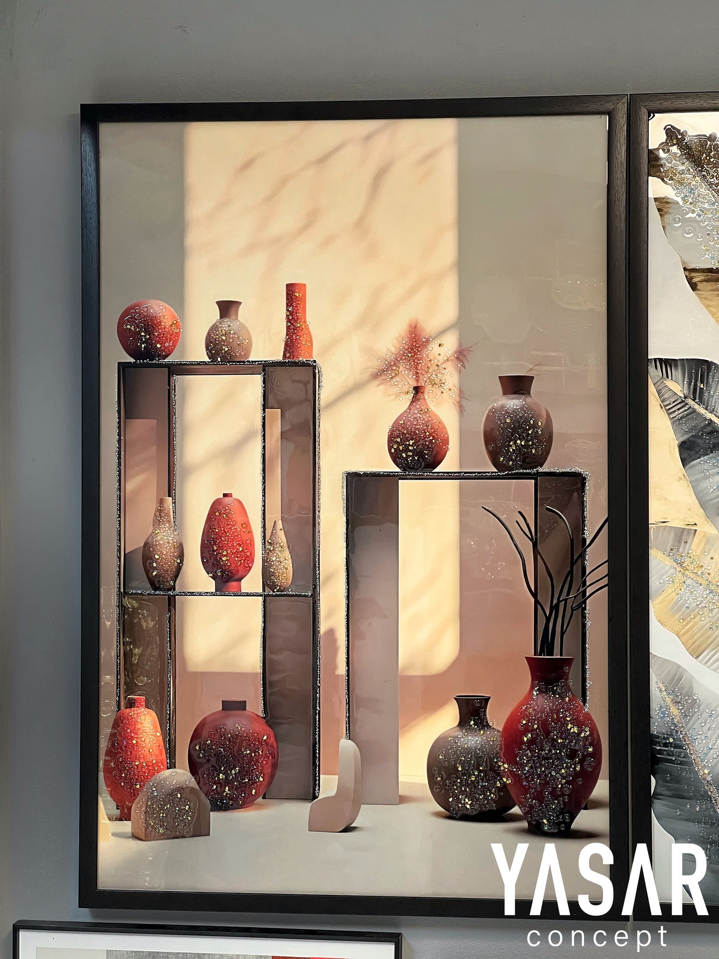 Small Vases Kristal Epoksi Taşlı Reçine Tablo