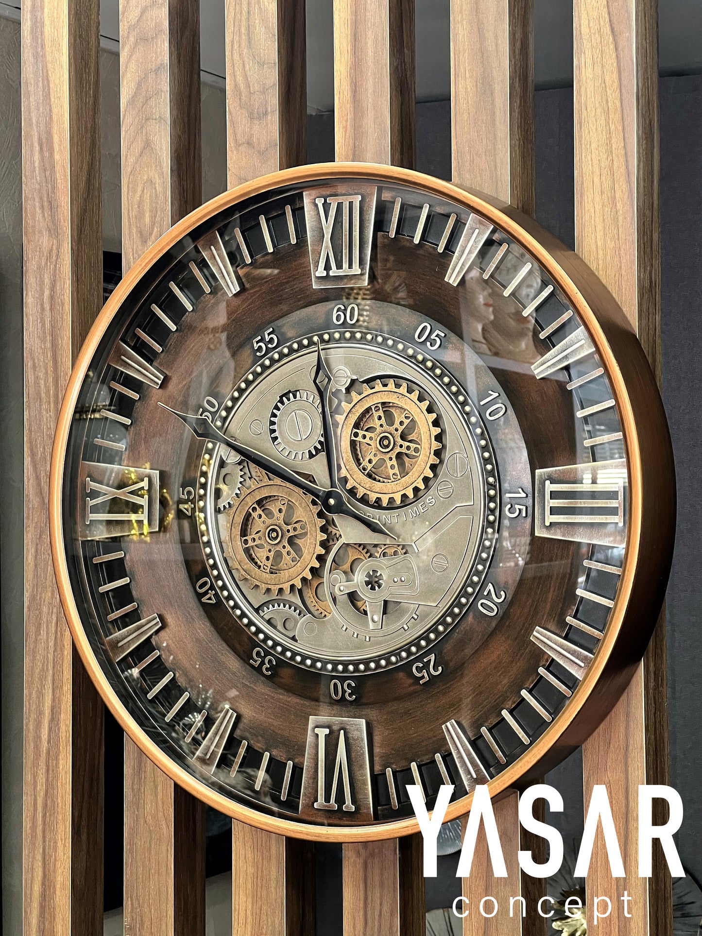 Clenton Metal Çarklı Duvar Saati 60 Cm