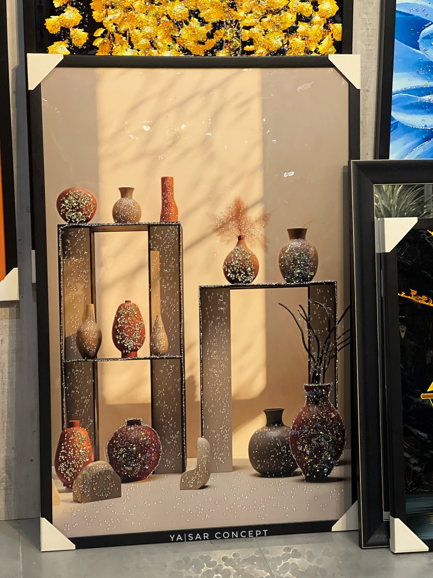 Small Vases Kristal Epoksi Taşlı Reçine Tablo