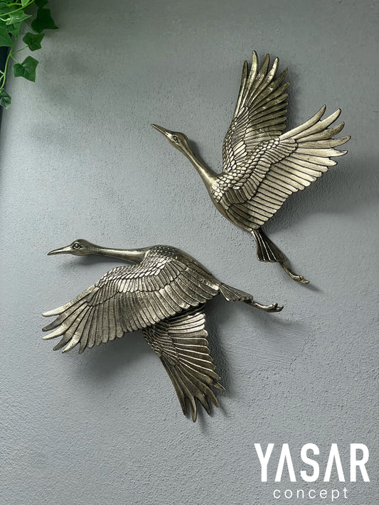 Turna Kuşu Metal Duvar Aksesuarı Set