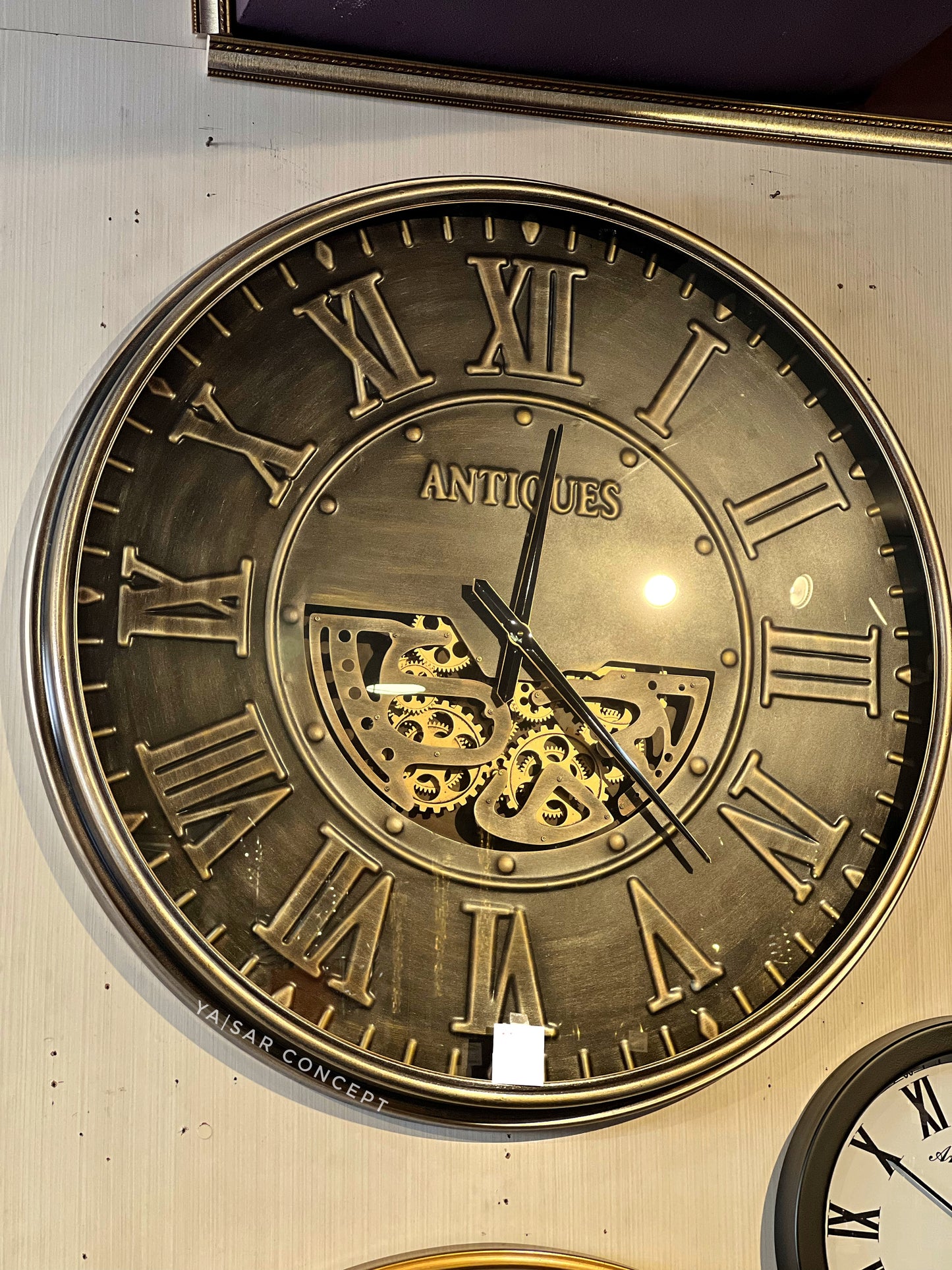 Antiques Metal Çarklı Duvar Saati-III 100 Cm