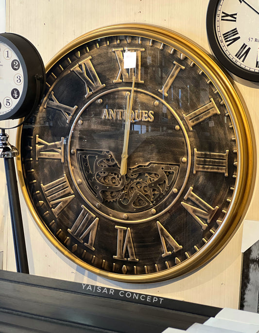 Antiques Metal Çarklı Duvar Saati-I 100 Cm