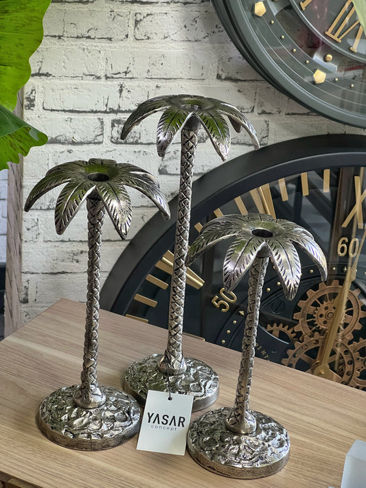 3'Lü Palmarin Palmiye Mumluk Gümüş