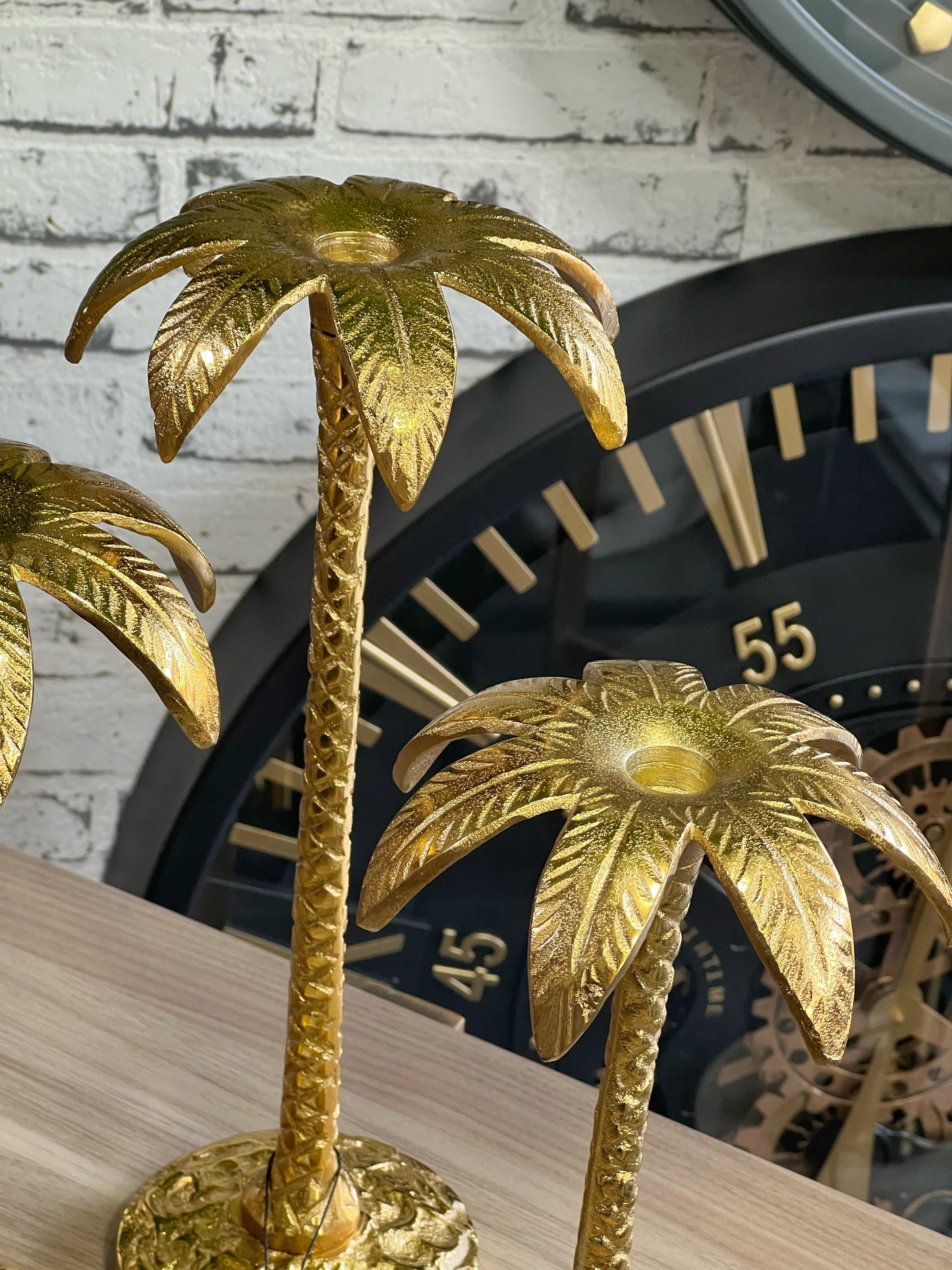 3'Lü Palmarin Palmiye Mumluk Gold