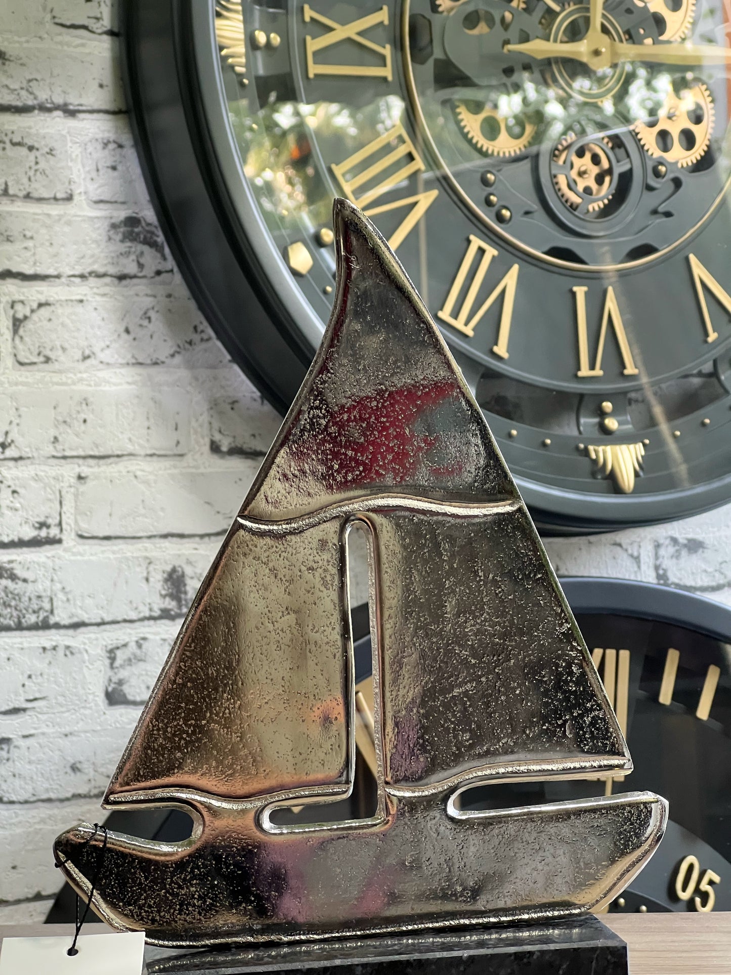 Nautira Metal Yelken Obje Gümüş