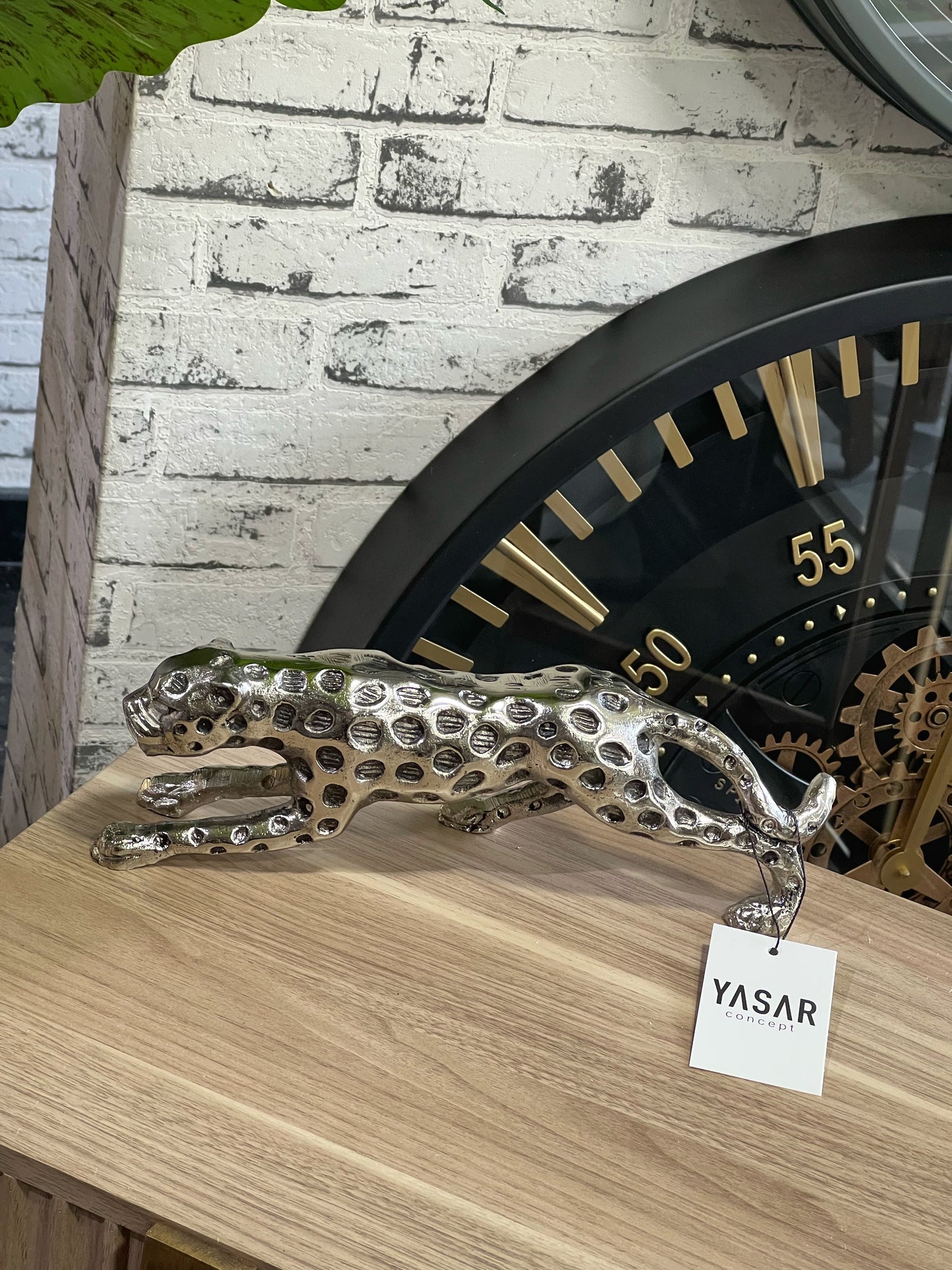 Jagossa Metal Jaguar Dekoratif Obje Gümüş