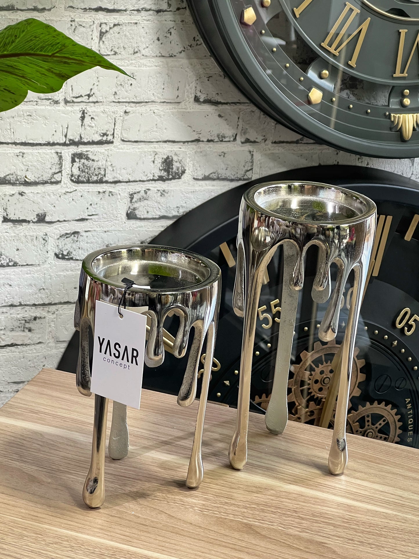 2'Li Flumence Metal Mumluk Gümüş