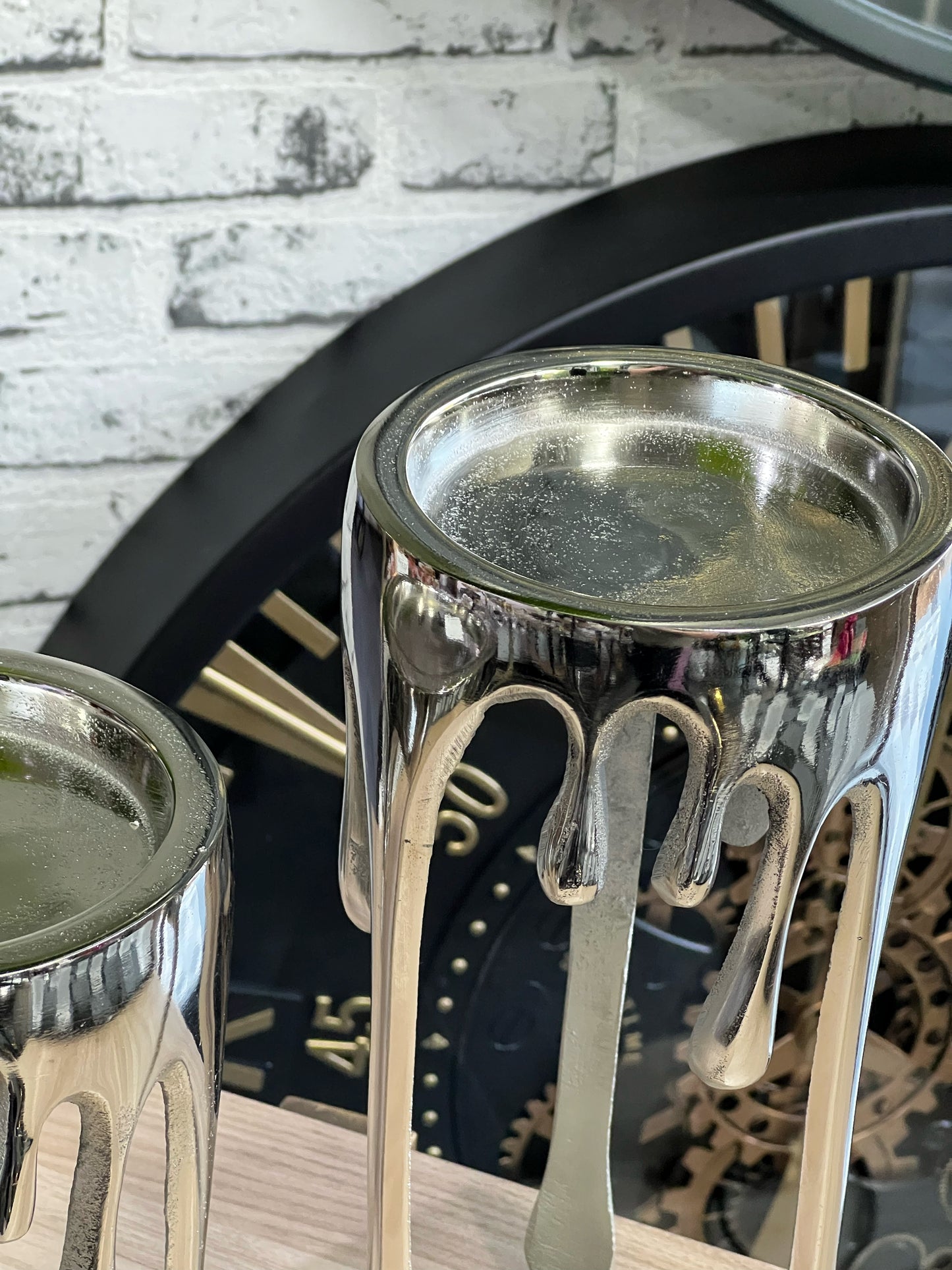 2'Li Flumence Metal Mumluk Gümüş