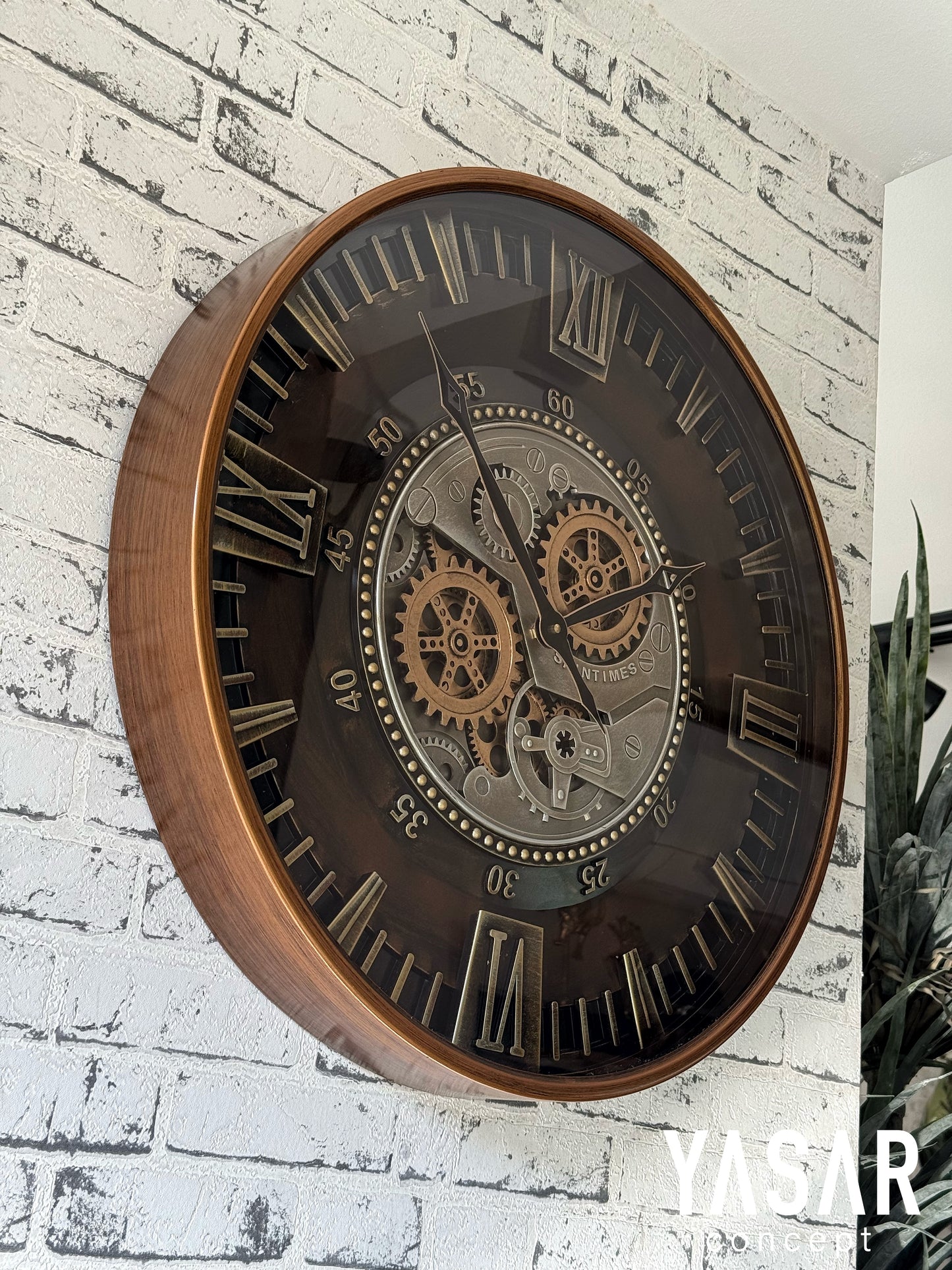 Clenton Metal Çarklı Duvar Saati 60 Cm