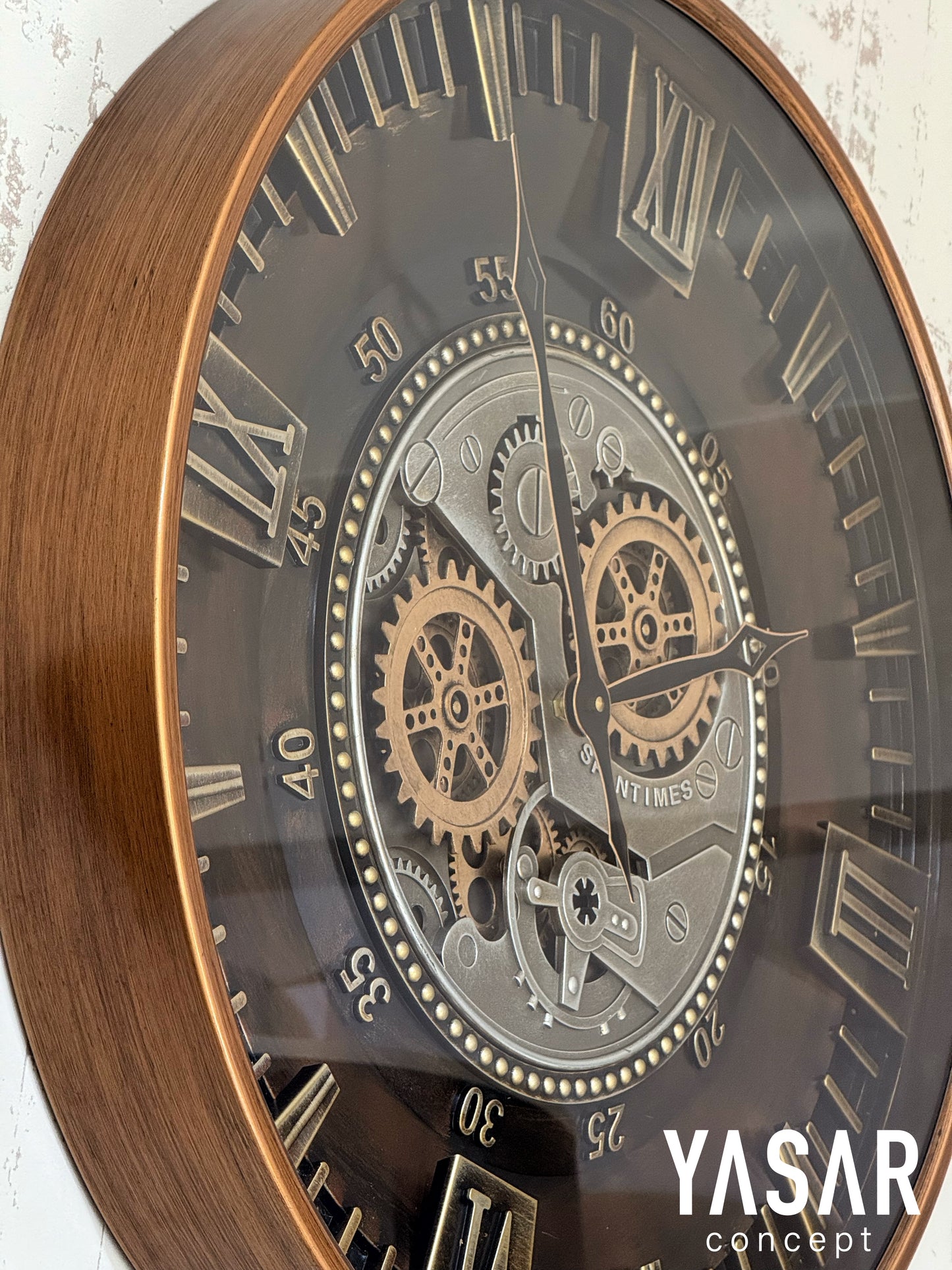 Clenton Metal Çarklı Duvar Saati 60 Cm