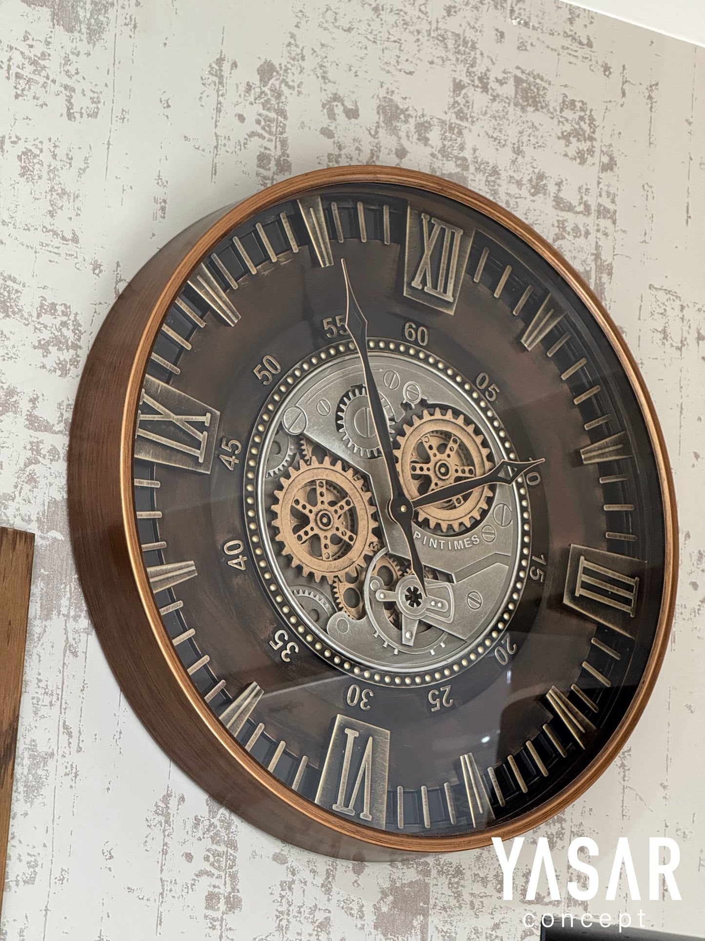 Clenton Metal Çarklı Duvar Saati 60 Cm