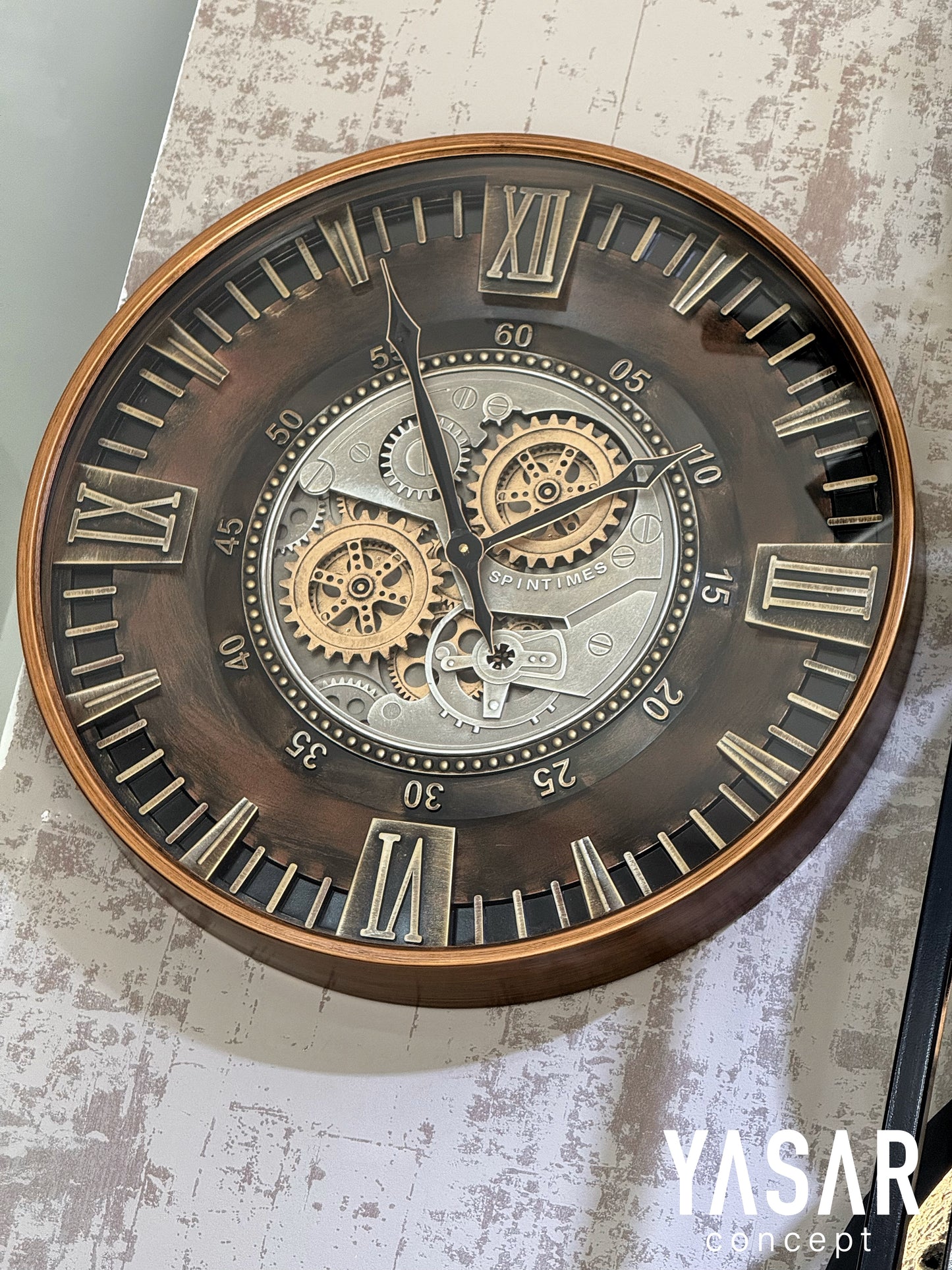 Clenton Metal Çarklı Duvar Saati 60 Cm