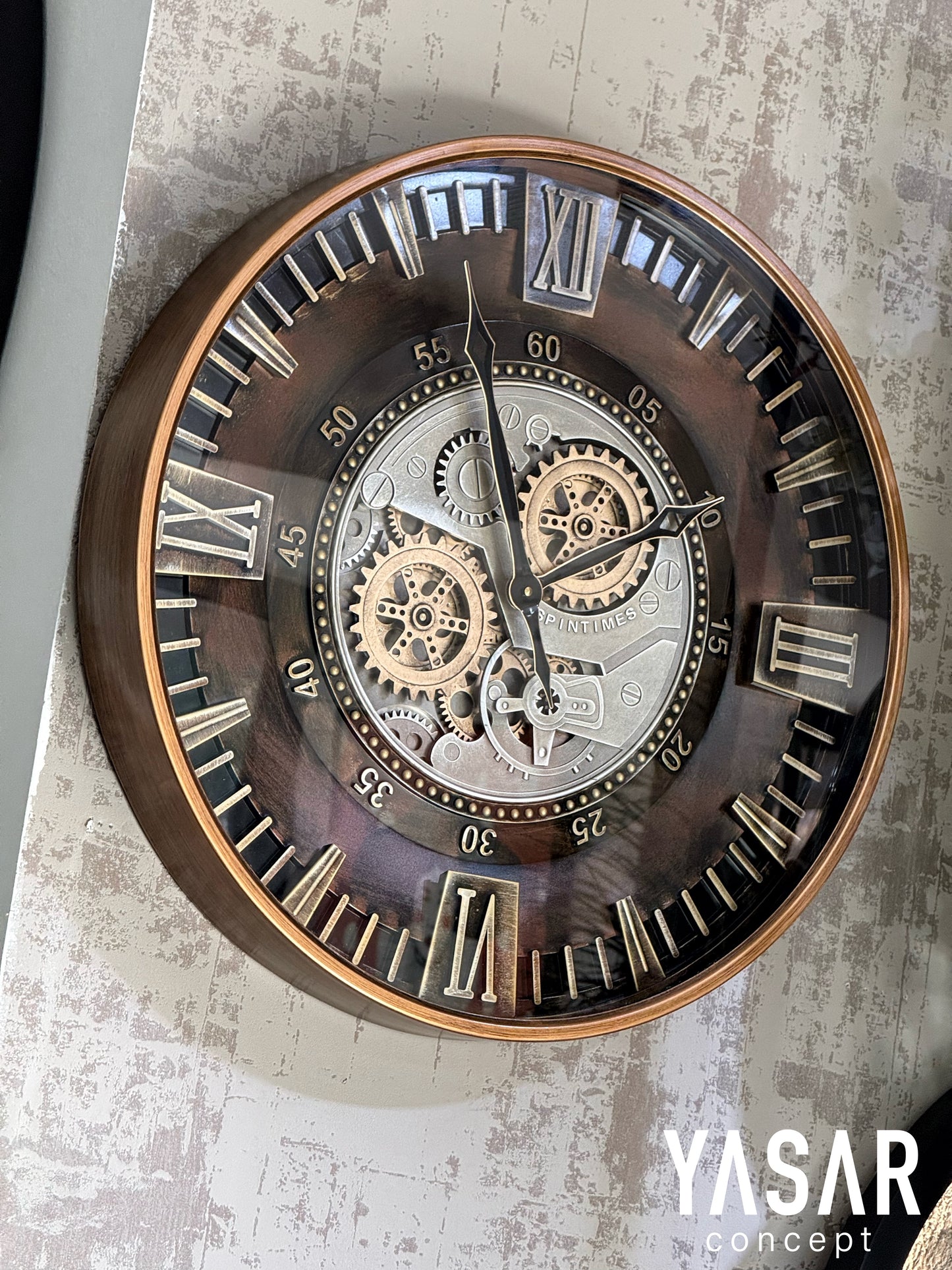 Clenton Metal Çarklı Duvar Saati 60 Cm