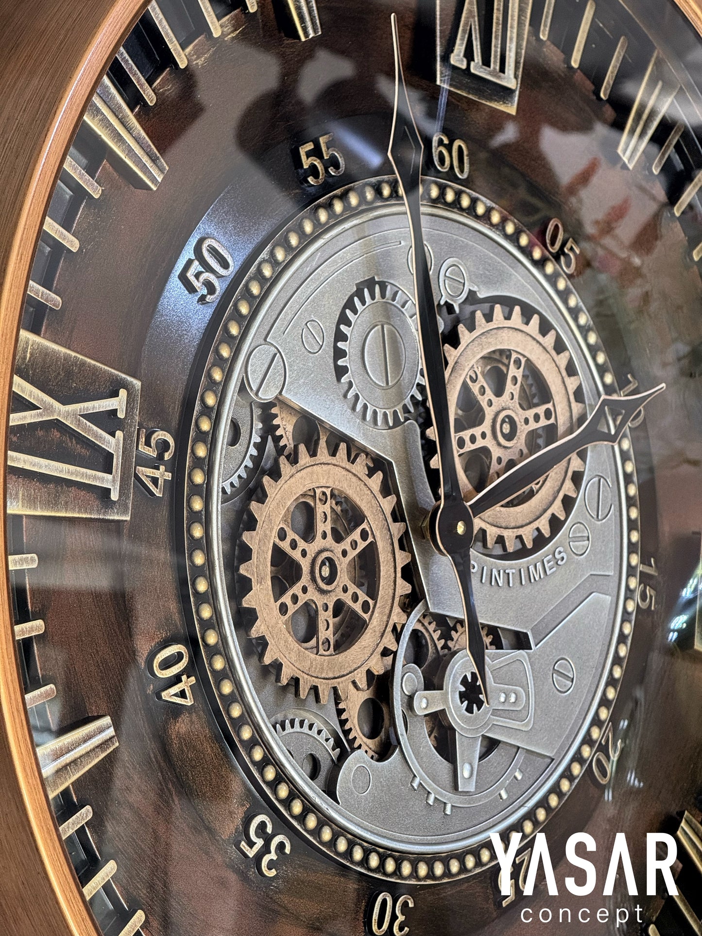 Clenton Metal Çarklı Duvar Saati 60 Cm