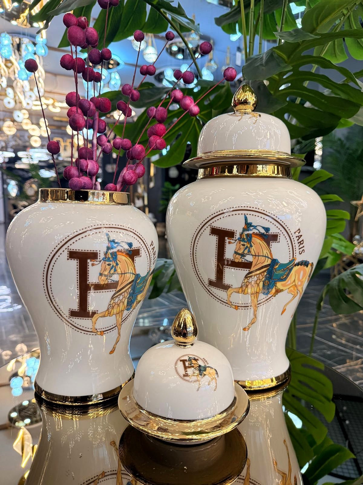 2'Li Horse Porselen Küp