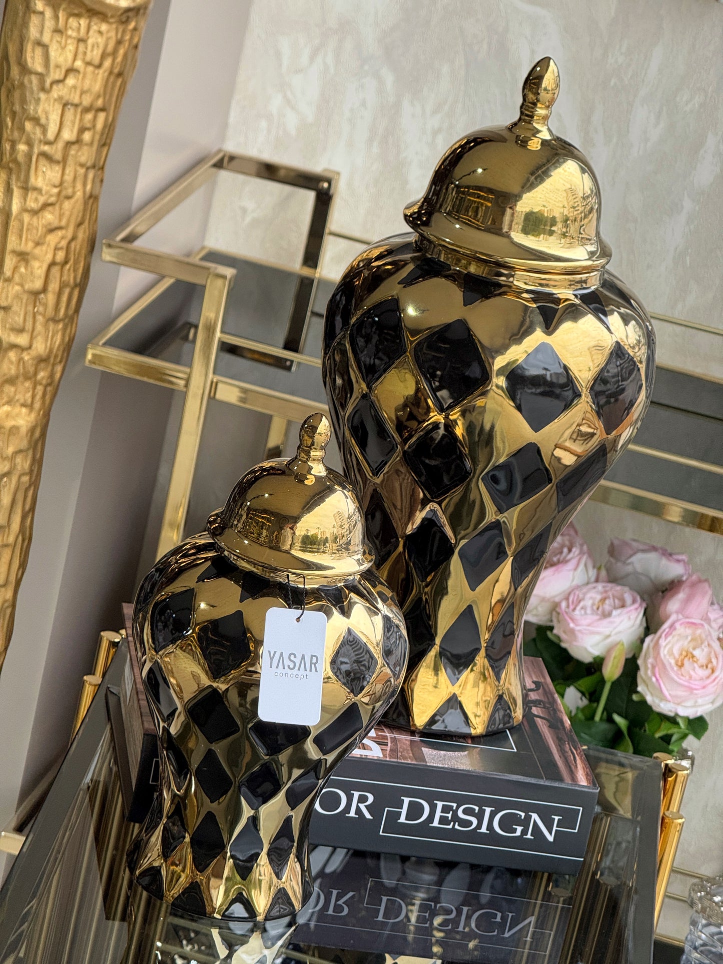 Fiorea Seramik Küp Kapaklı Vazo Set