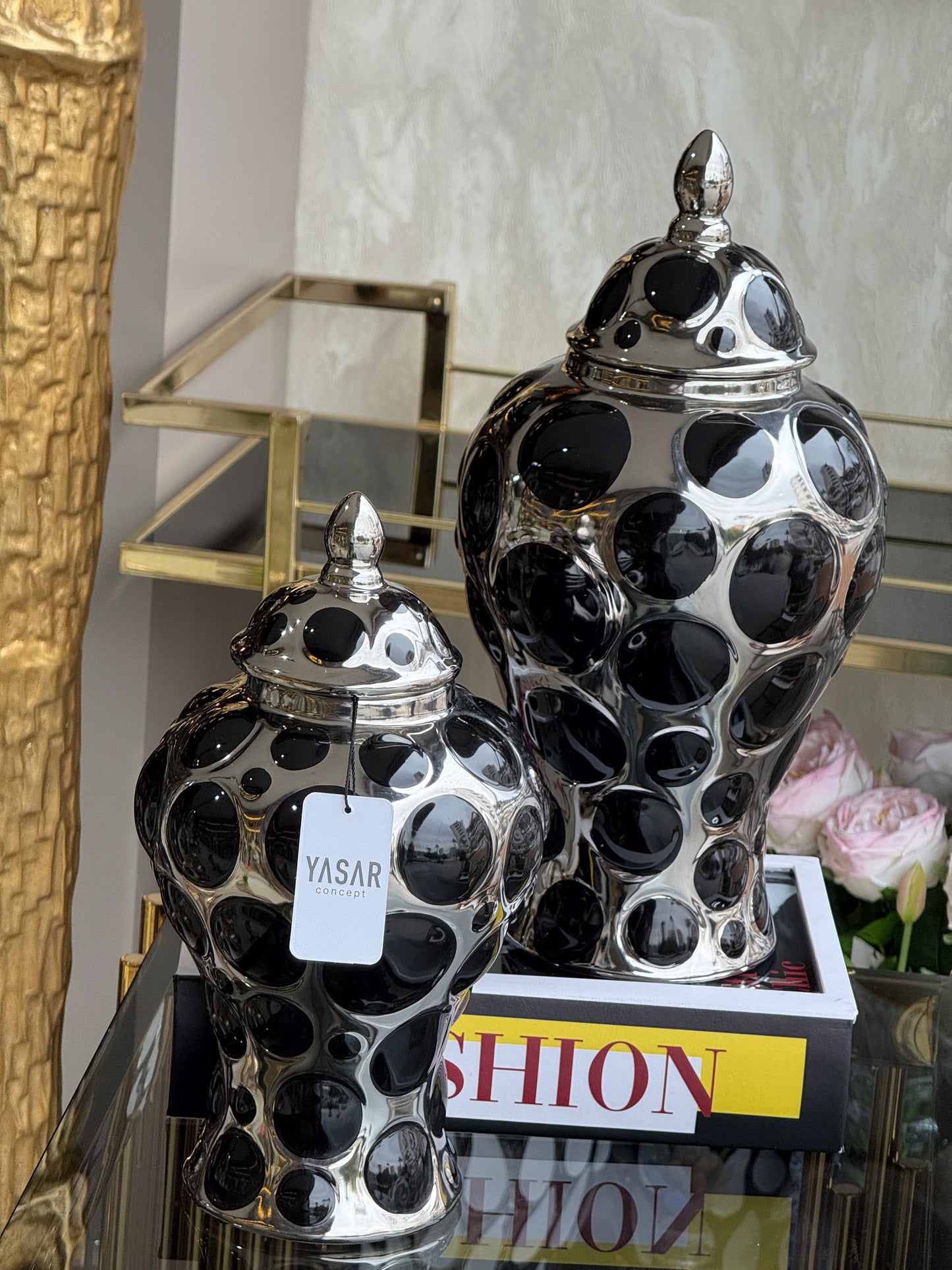 Dolcea Seramik Küp Kapaklı Vazo Set