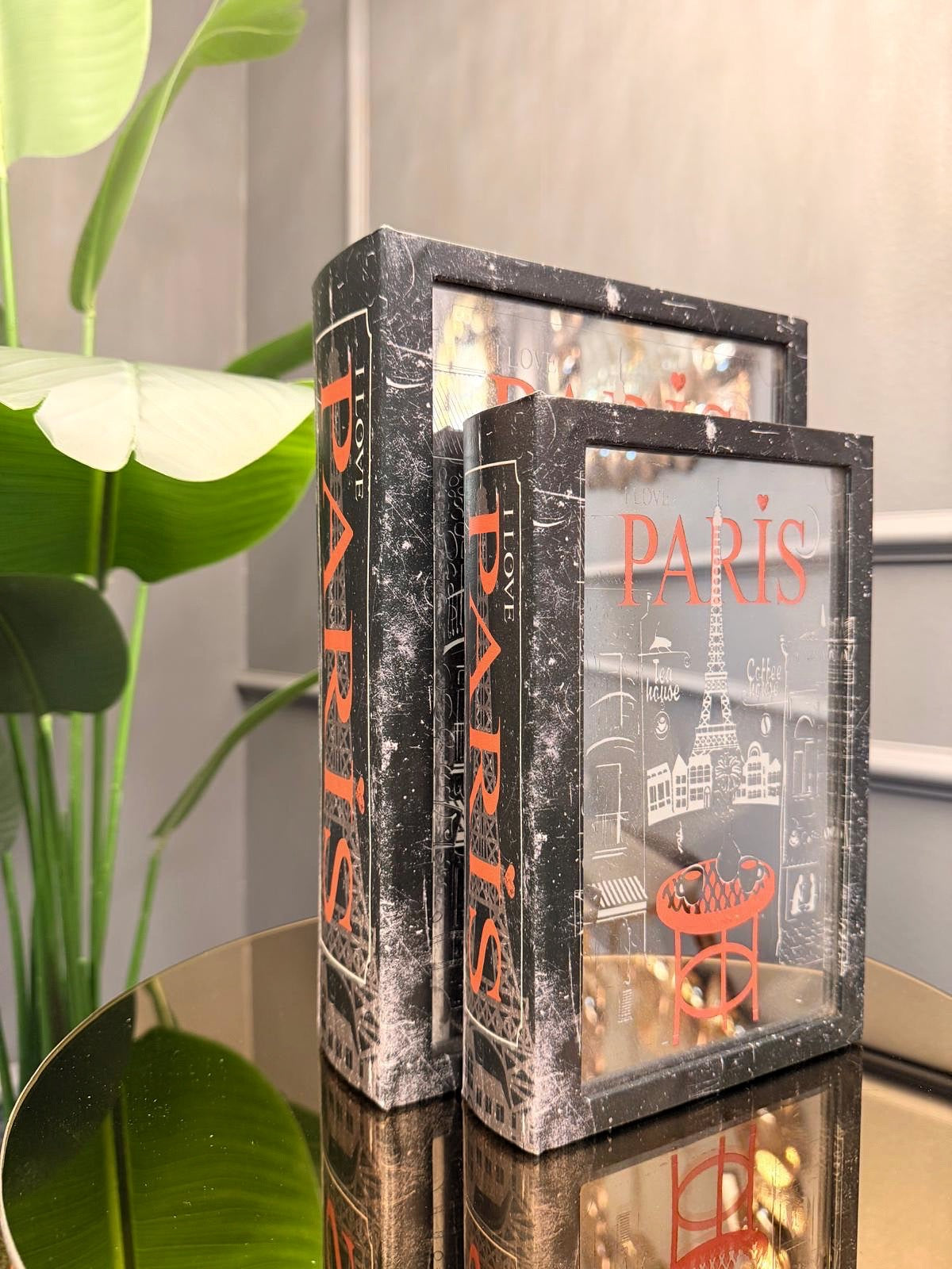 2'Li Paris Dekoratif Kitap Kutu