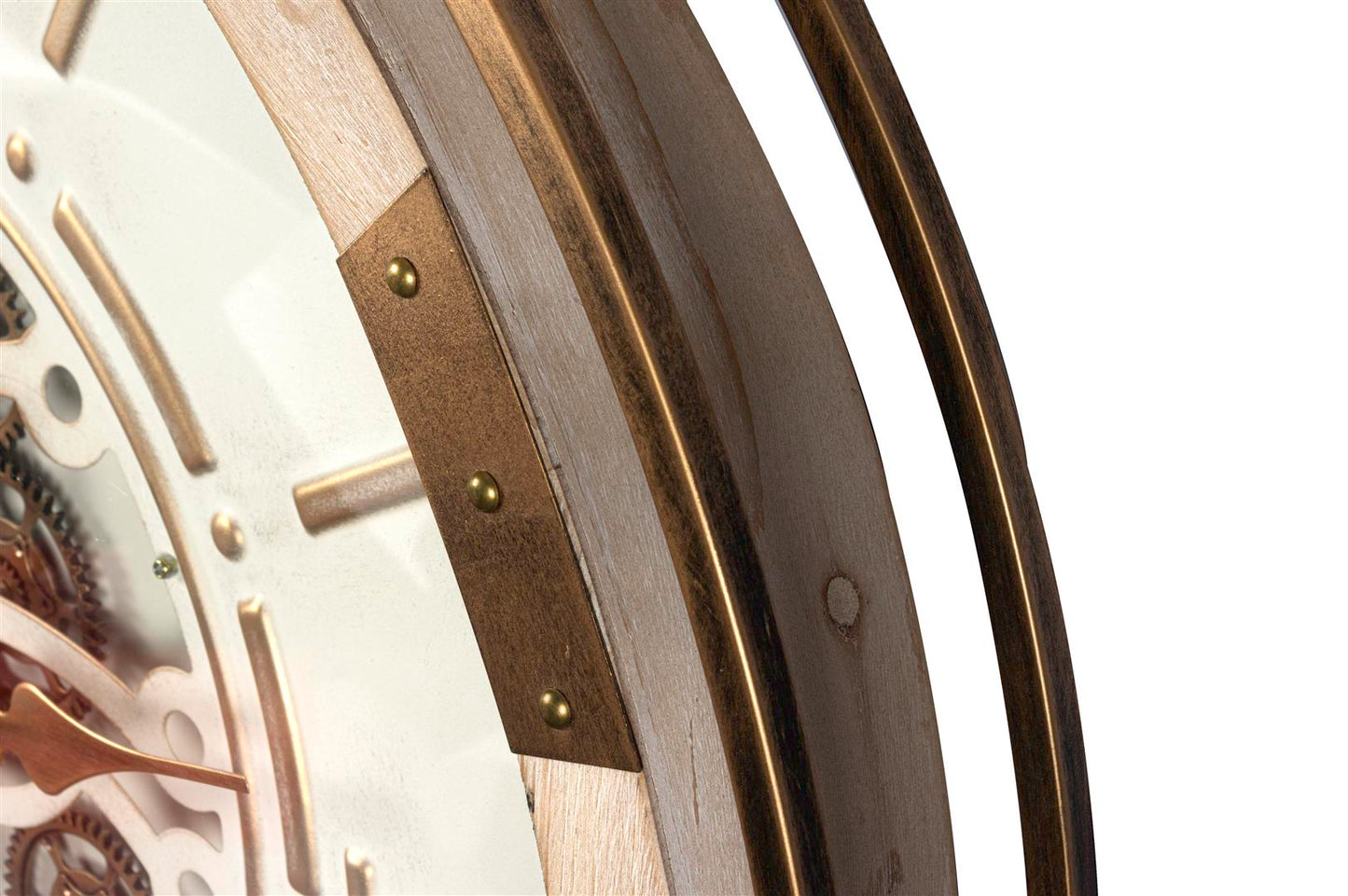 Chronos Ahşap Metal Çarklı Duvar Saati 74x88 Cm