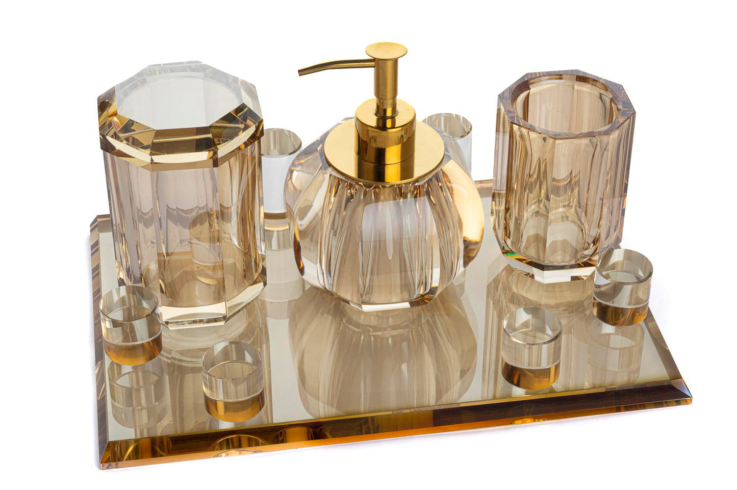 Kristal Banyo Seti 4 Parça Amber