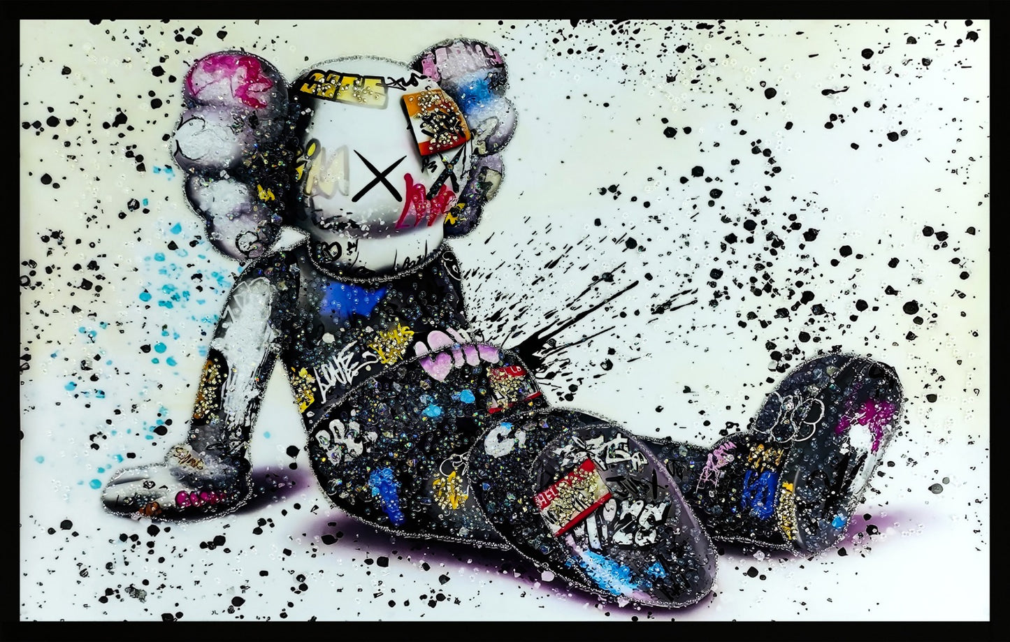 Pop Art Sitting Kaws Kristal Epoksi Taşlı Reçine Tablo