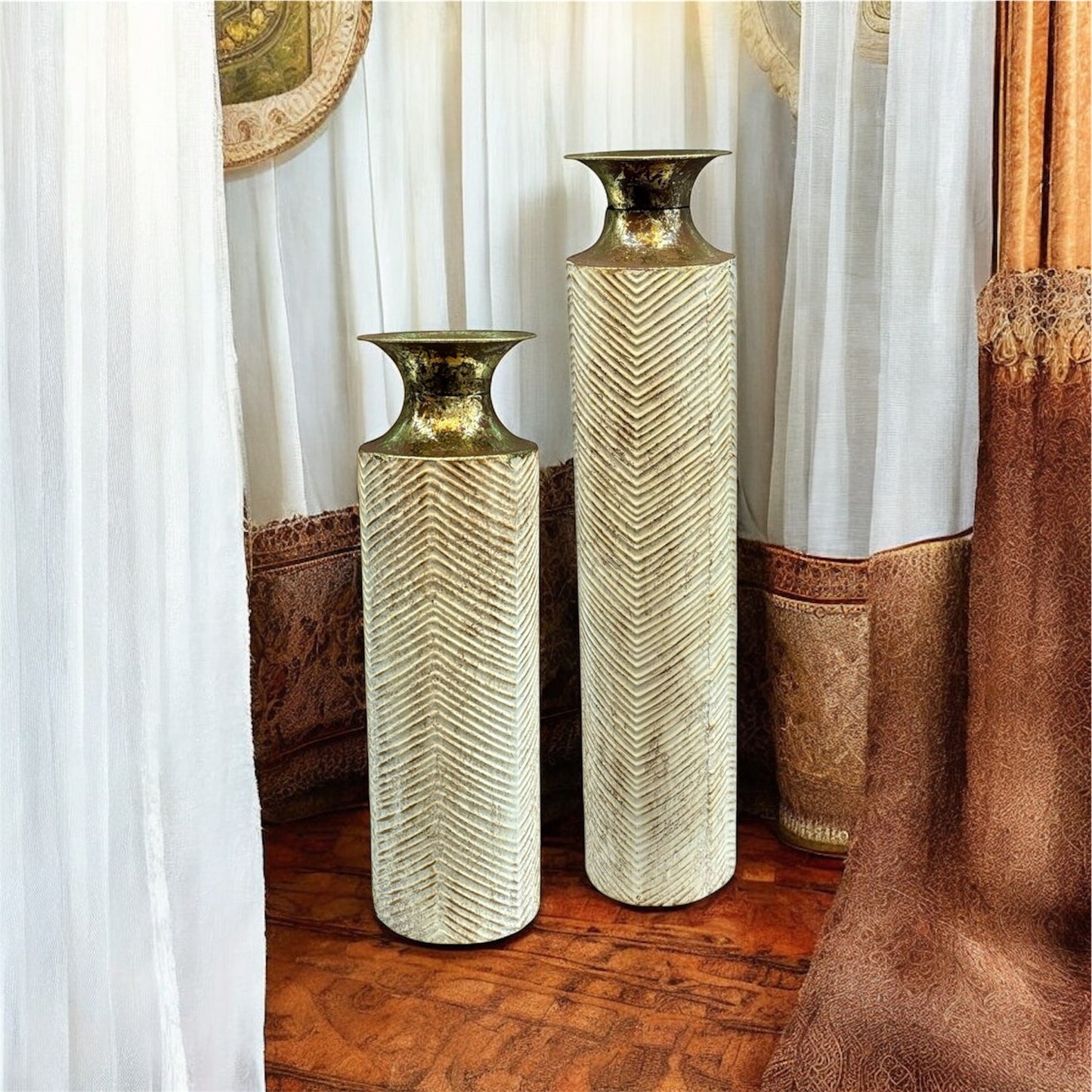 Valiron Metal Yer Vazosu Set