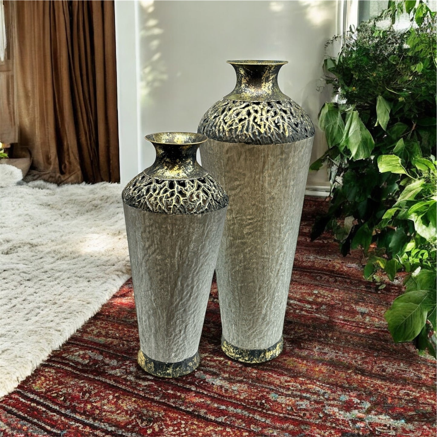 Elvion Metal Yer Vazosu Set