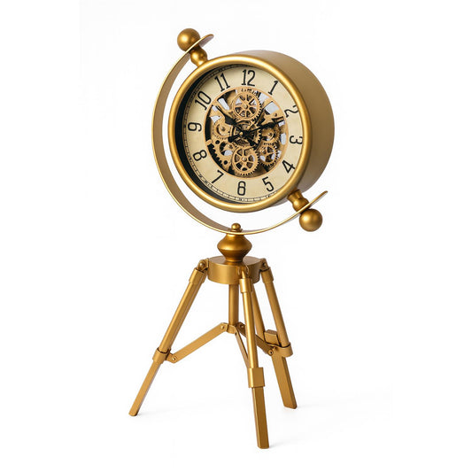 Timora Metal Çarklı Tripod Masa Saati 25x65 Cm