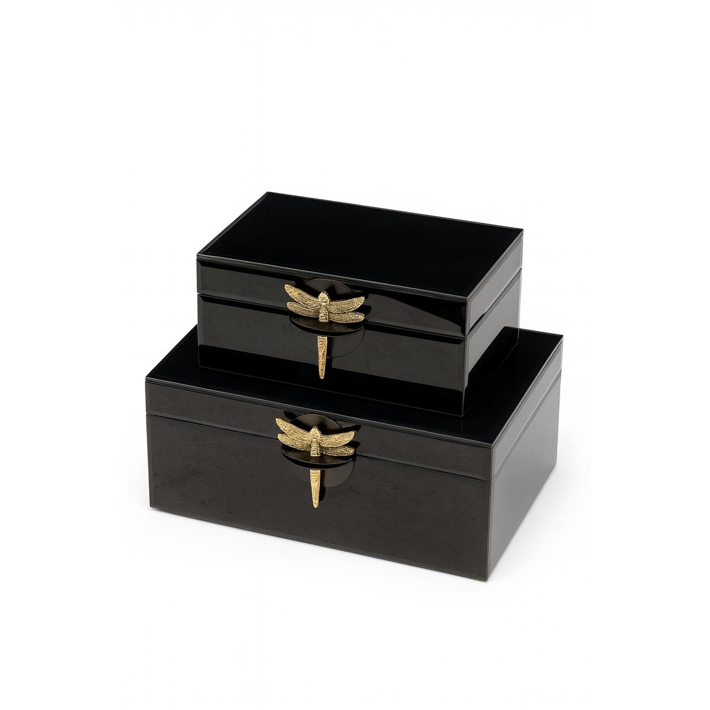 Dralisa Yusufçuk Dekoratif Cam Kutu Set Siyah