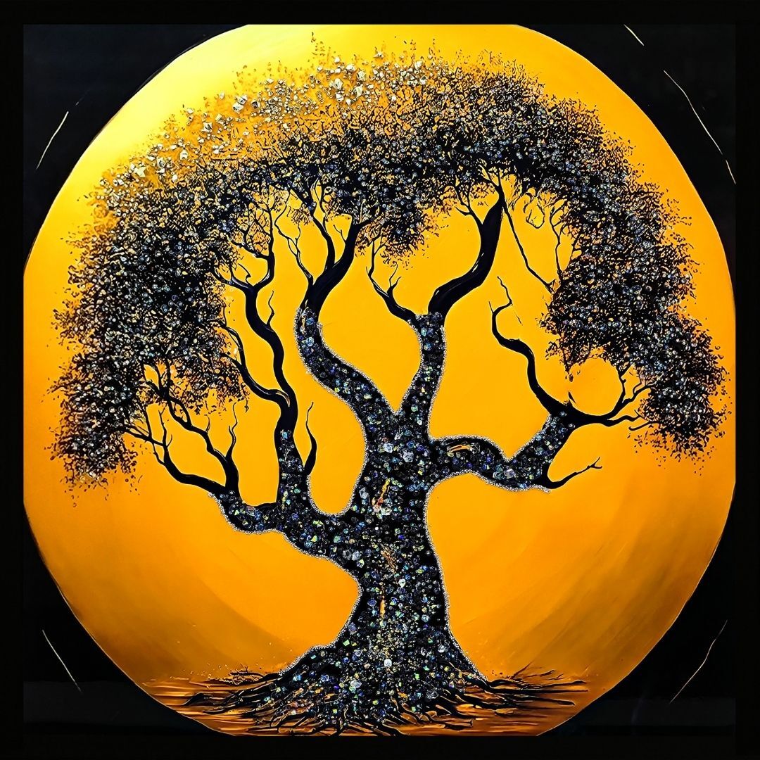 Eclipse Tree Ağaç Kristal Epoksi Taşlı Reçine Tablo