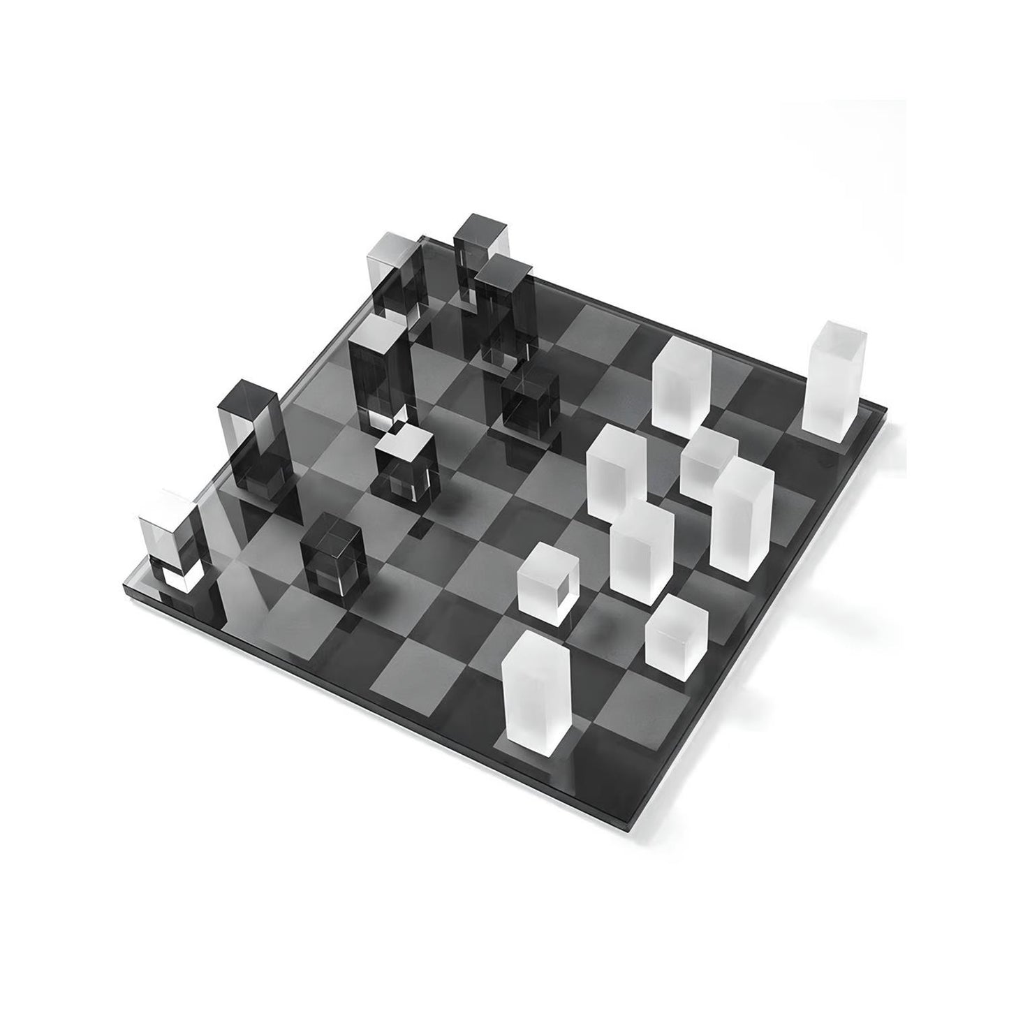 Icelytic Kristal Satranç Dekor Siyah Şeffaf