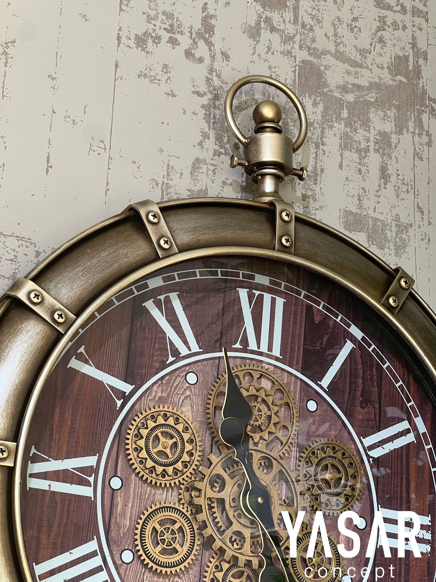 Nostalith Metal Çarklı Duvar Saati 62x77 Cm