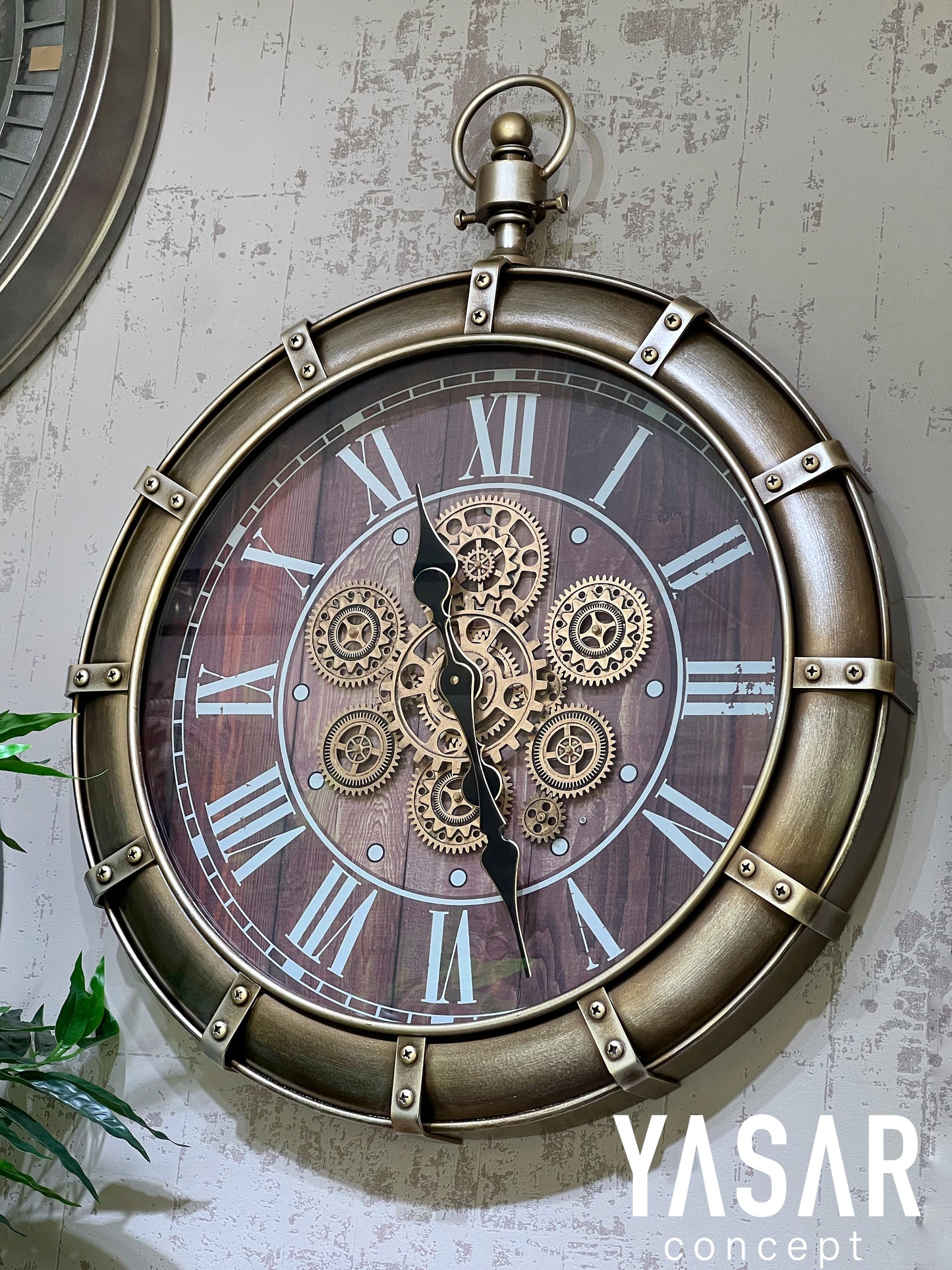Nostalith Metal Çarklı Duvar Saati 62x77 Cm