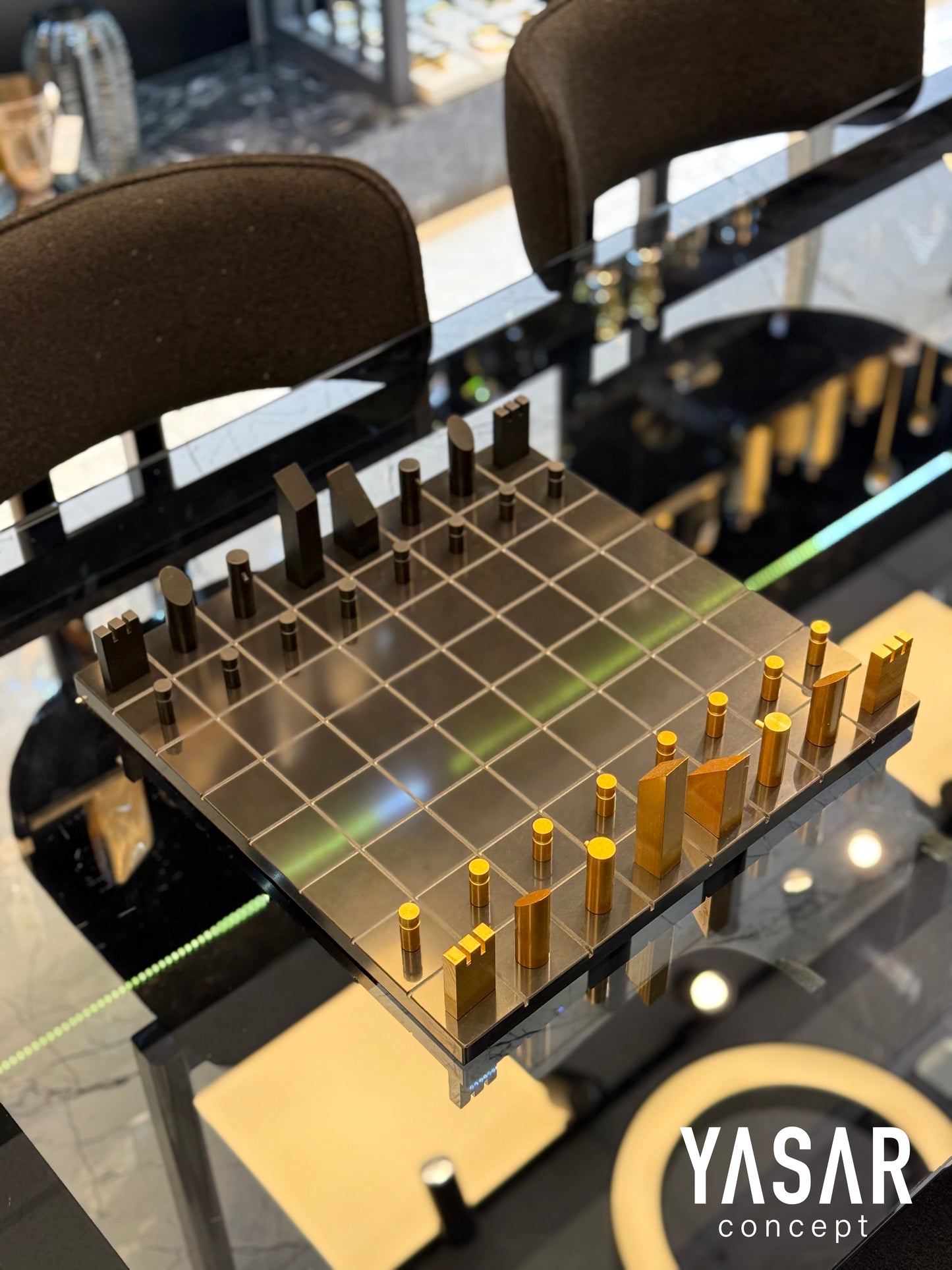 Marmora Mermer Metal Satranç Takımı