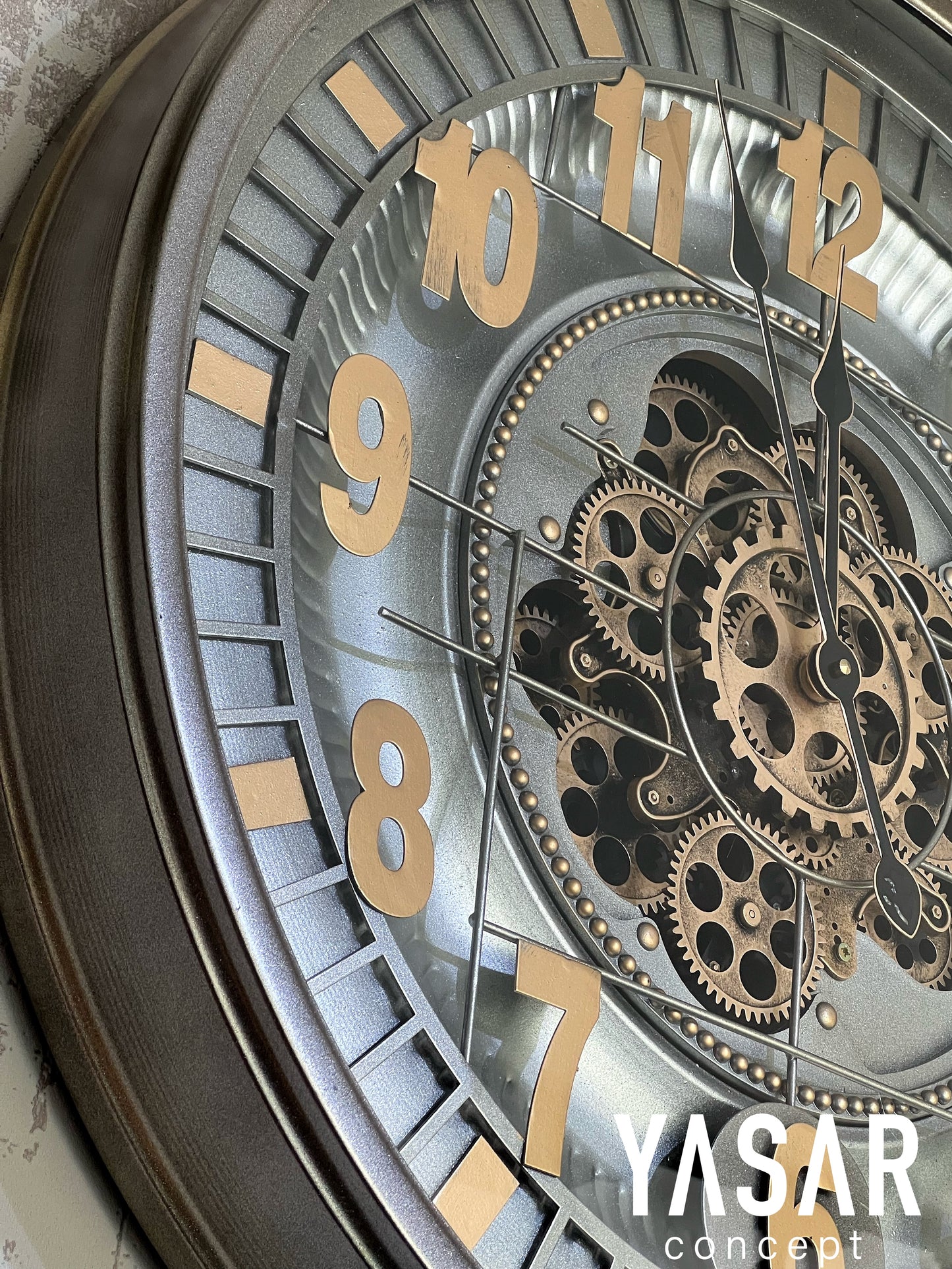 Tickforge Metal Çarklı Duvar Saati 70 Cm