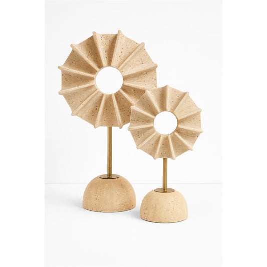 Tranora Dekoratif Disk Obje Set Traverten Mermer