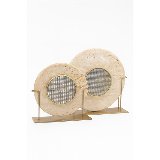 Aurisphere Dekoratif Disk Obje Set Traverten Mermer