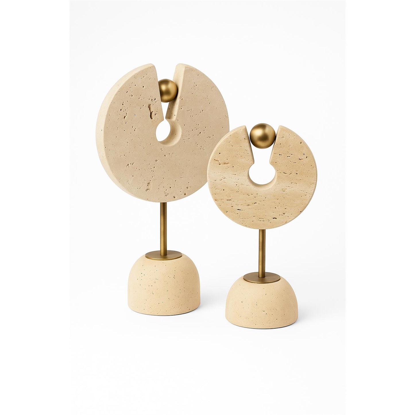 Orbivora Dekoratif Disk Obje Set Traverten Mermer