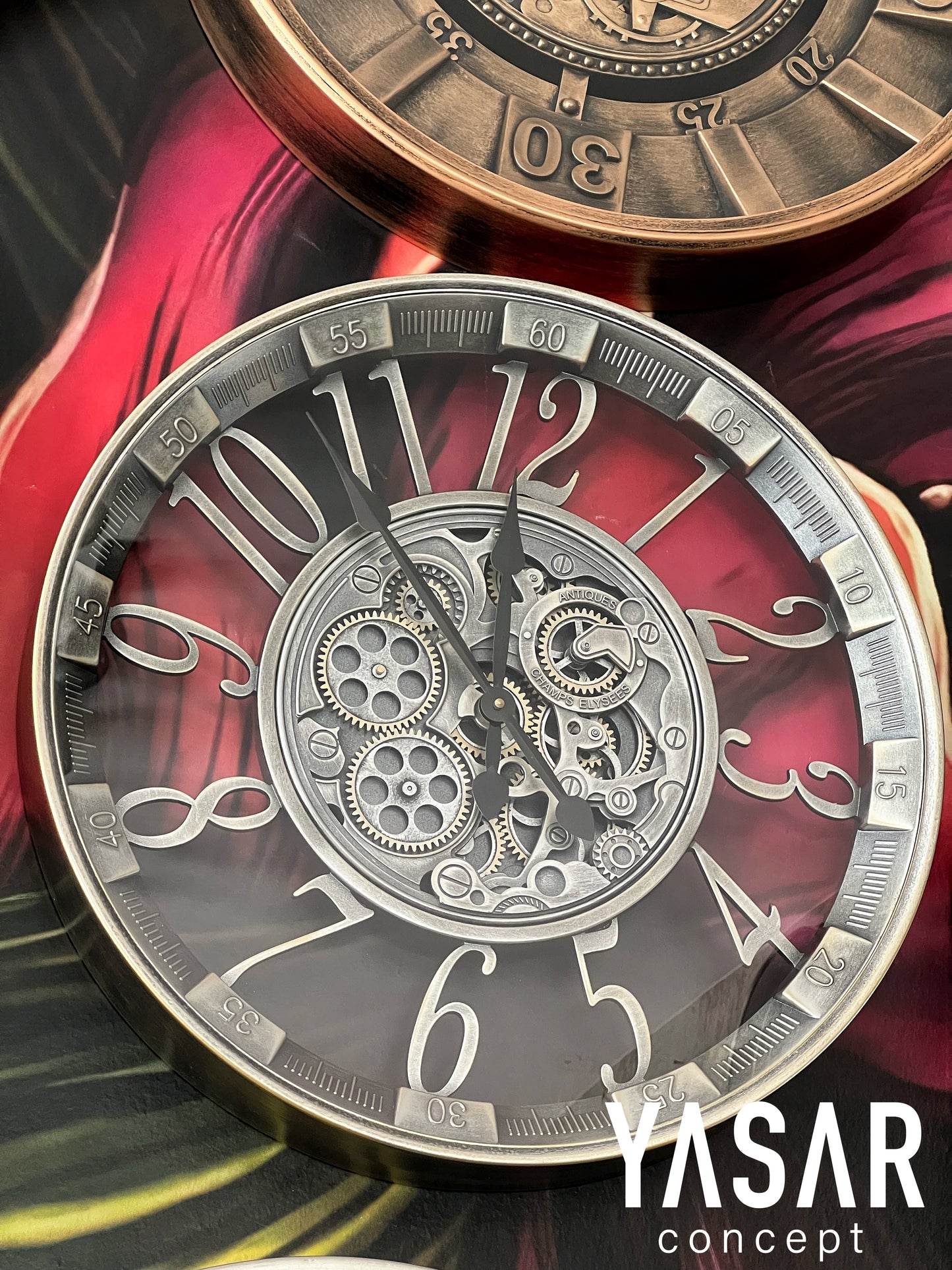 Viatempus Metal Çarklı Duvar Saati 55 Cm