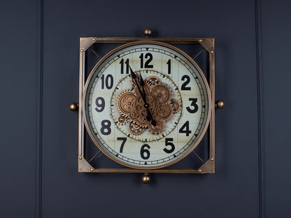 Hawthorne Metal Çarklı Duvar Saati 70 Cm