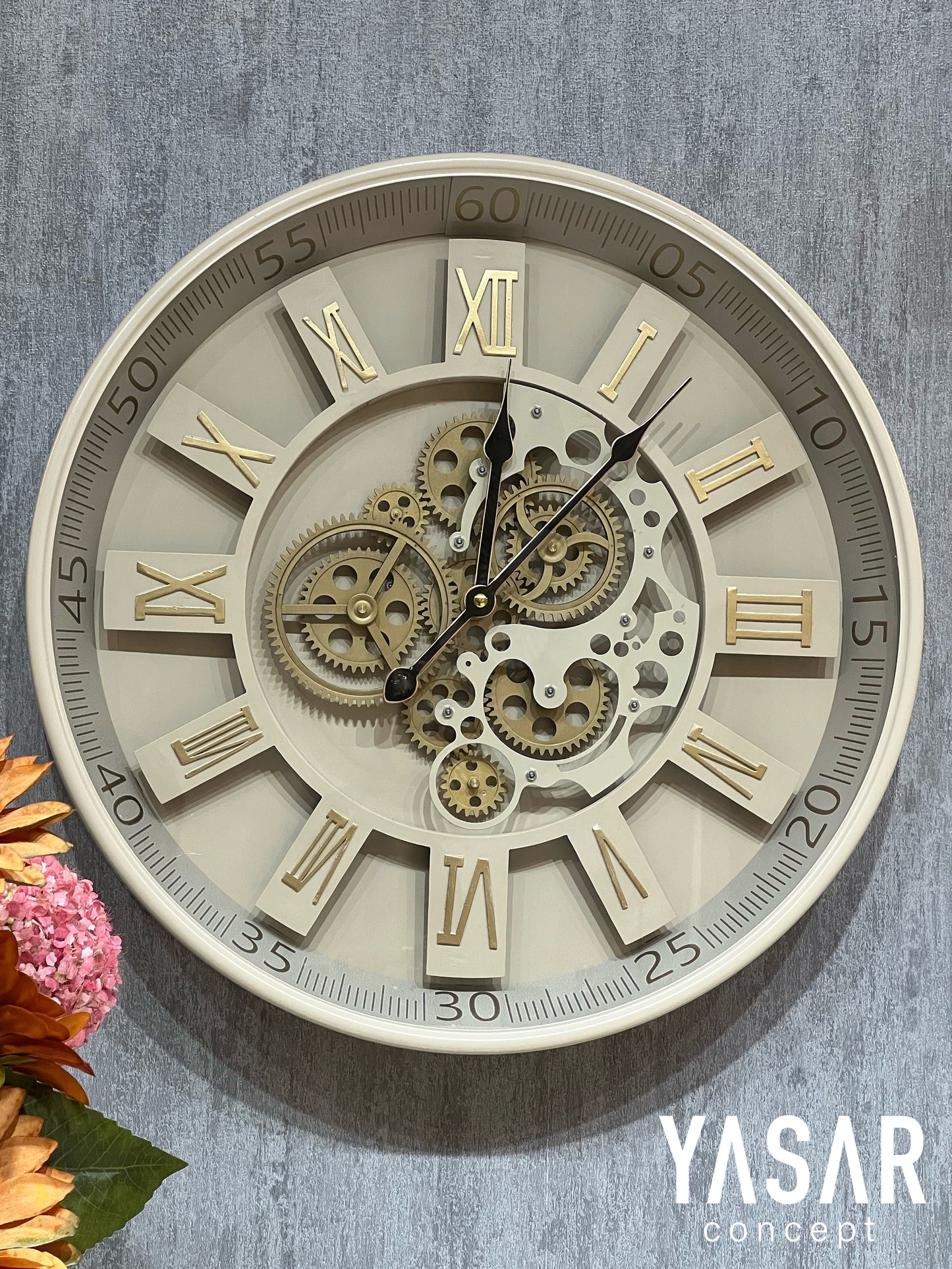 Vanilith Metal Çarklı Duvar Saati 46 Cm